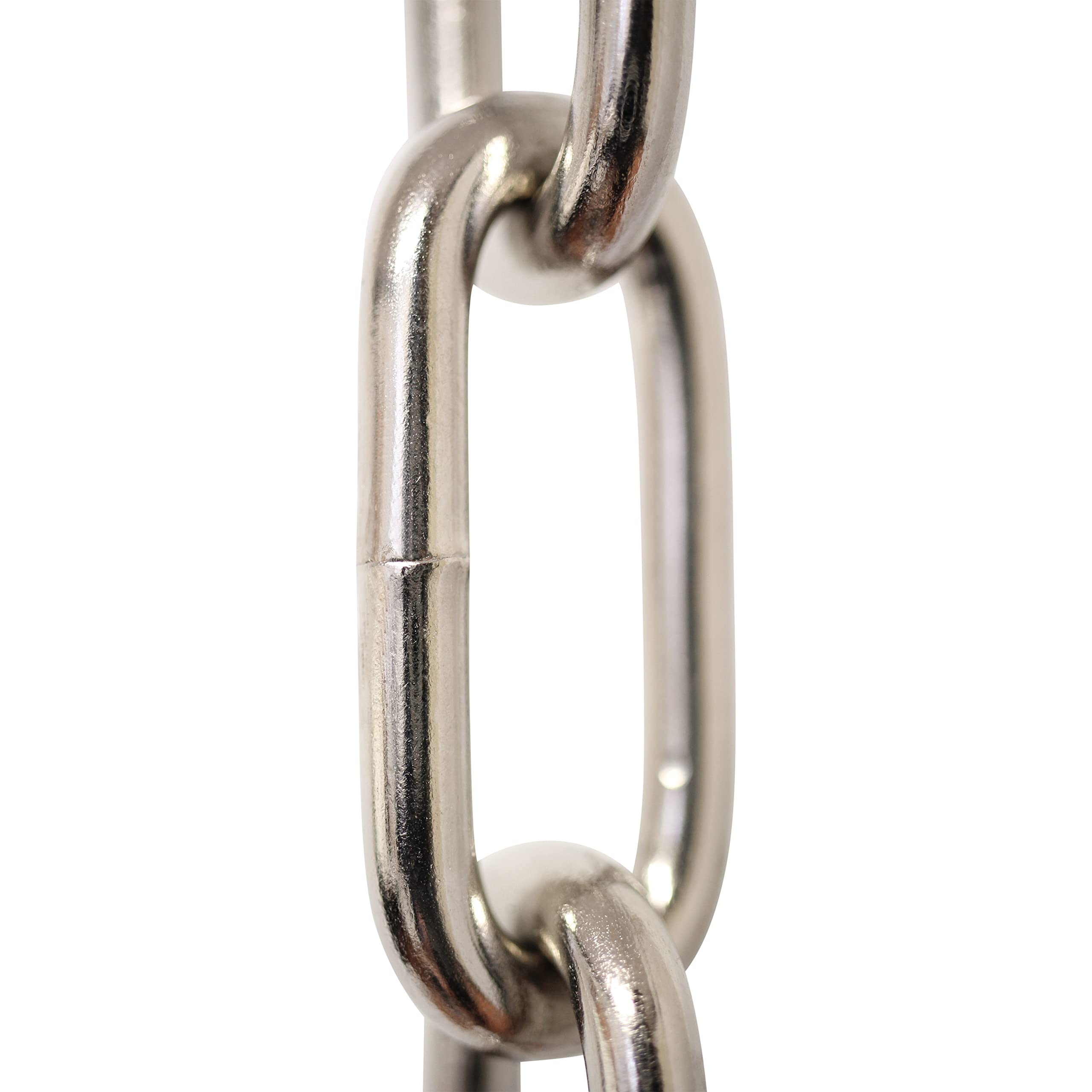 RCH Hardware CH-S59-06-PN-10 |3 Gauge Decorative Solid Steel Oval Link Fixture Chain | 10 Foot Increments | Polished Nickel Fini