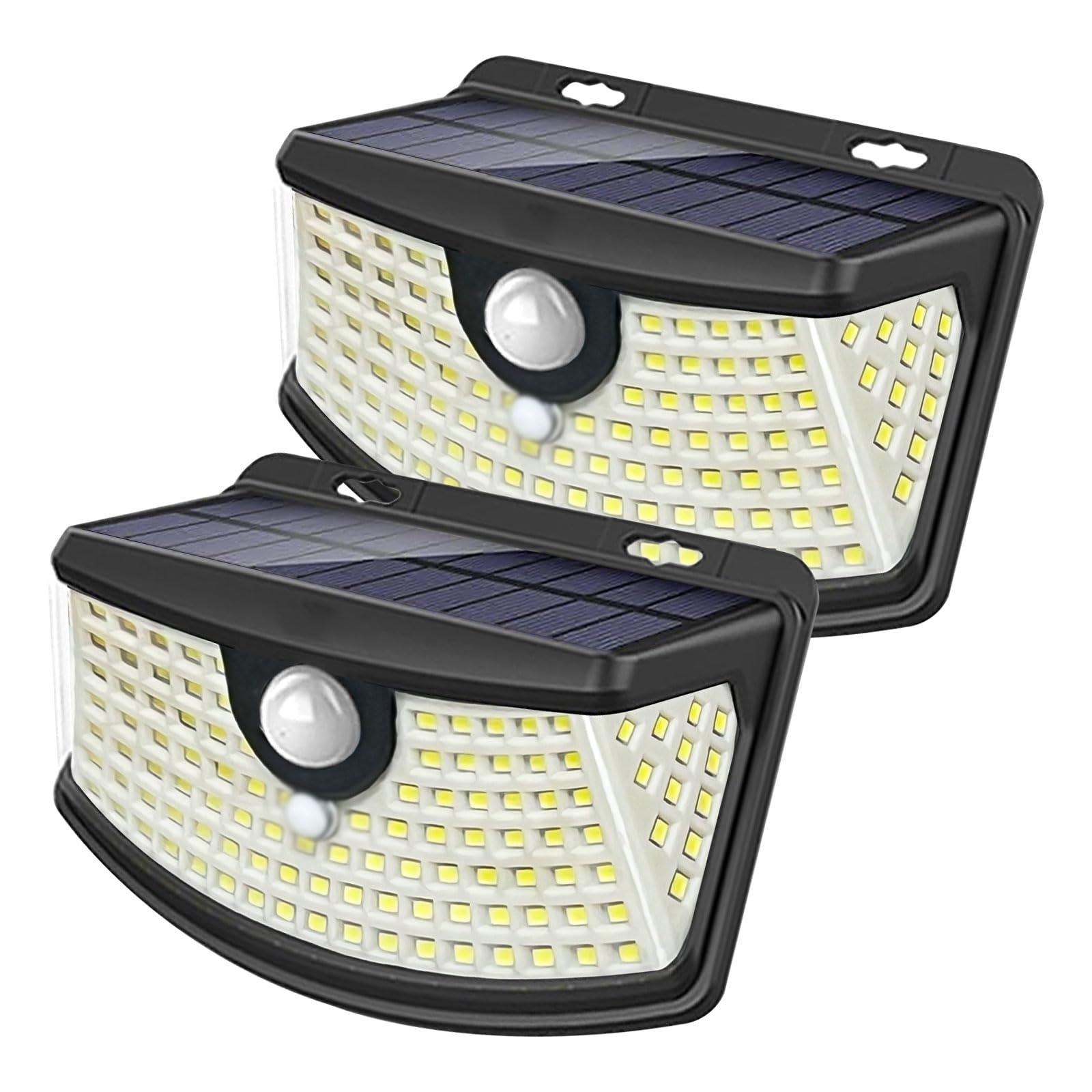 Aootek Solar Motion Sensor Lights 120 LEDs 270° Wide Angle IP65 Waterproof Front Button 2-Pack Black