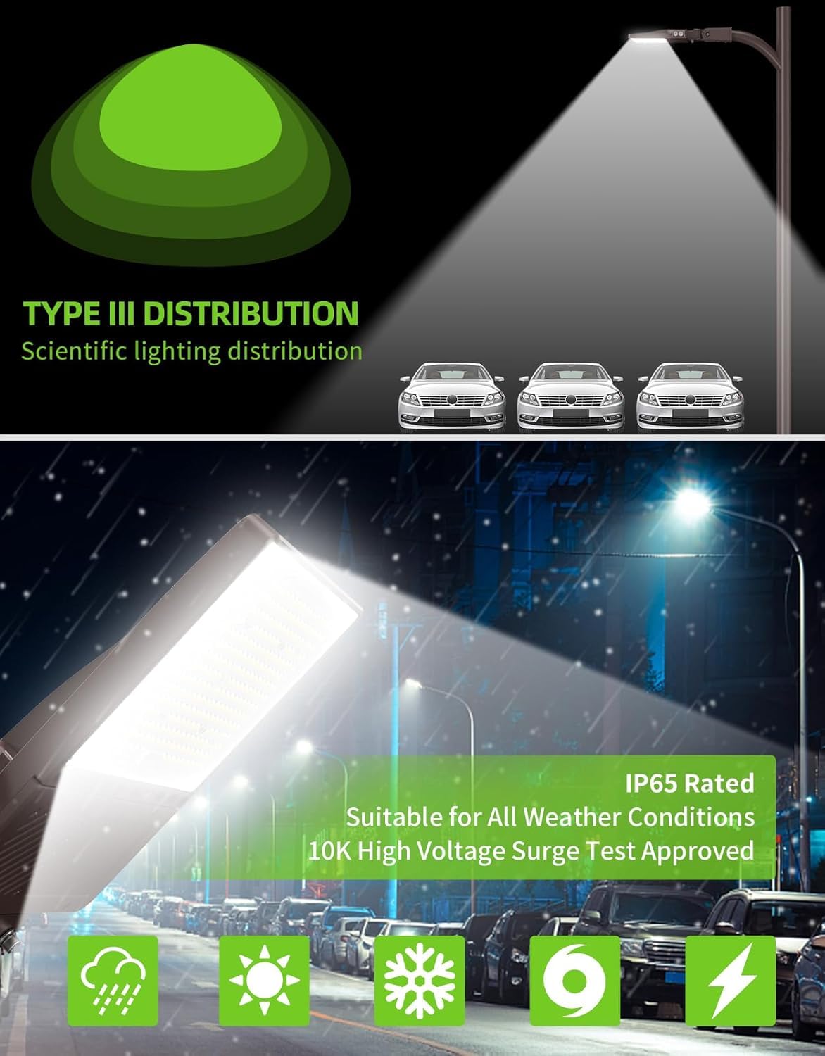 Openlux 9 Pack 480V Led Parking Lot Light Commercial Led Shoebox Pole Lights Flood Lights 5000K Ip65 Slip Fit Mount 9 Pack (9, 2