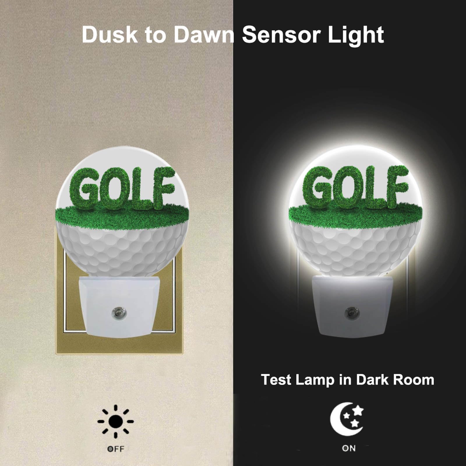 Uanvaha Golf Ball Night Light Half Golf Ball With Grass Golf Course Grassland Night Lights Plug Into Wall With Dusk To Dawn Sens