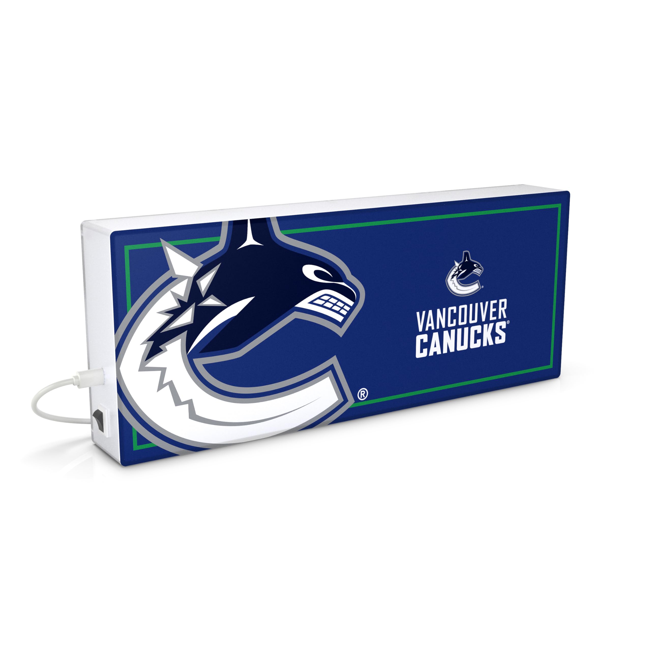 SOAR NHL LED Ambience Light Box: Elevate Your Space with Officially Licensed Wall D  cor, Vancouver Canucks
