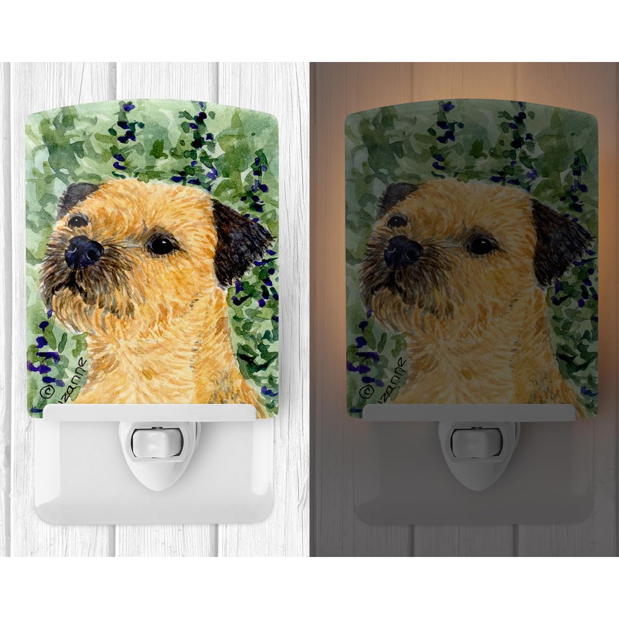 Carolines Treasures Ceramic Night Light, Border Terrier, UL-Certified, 6x4x3 inches, Model SS8801CNL, Multicolor