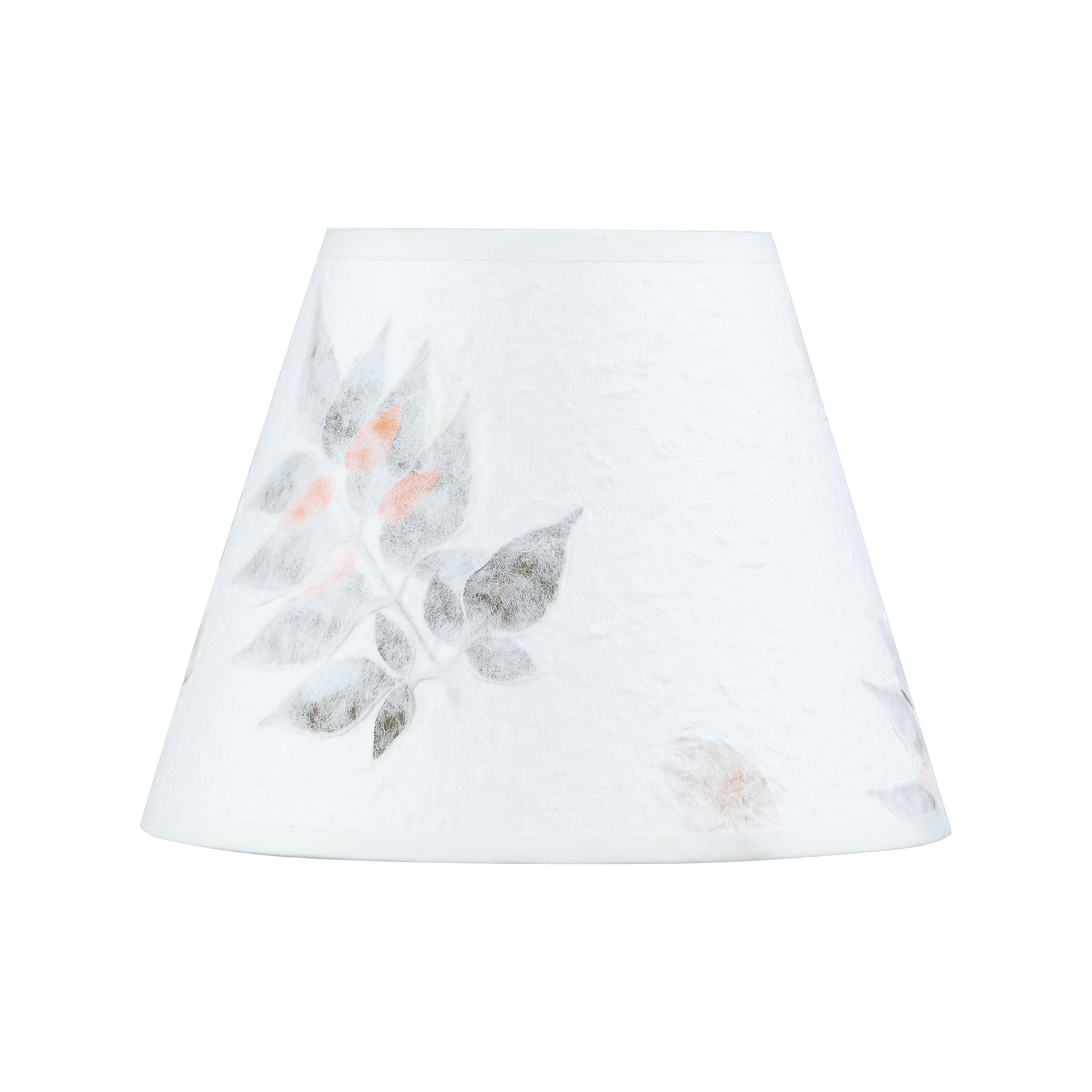 Aspen Creative 56038, Hardback Empire Transitional Uno Lamp Shade, Off White Petal Paper, 5&quot; Top X 9&quot; Bottom X 7&quot; Slant, Slip Uno 33Mm