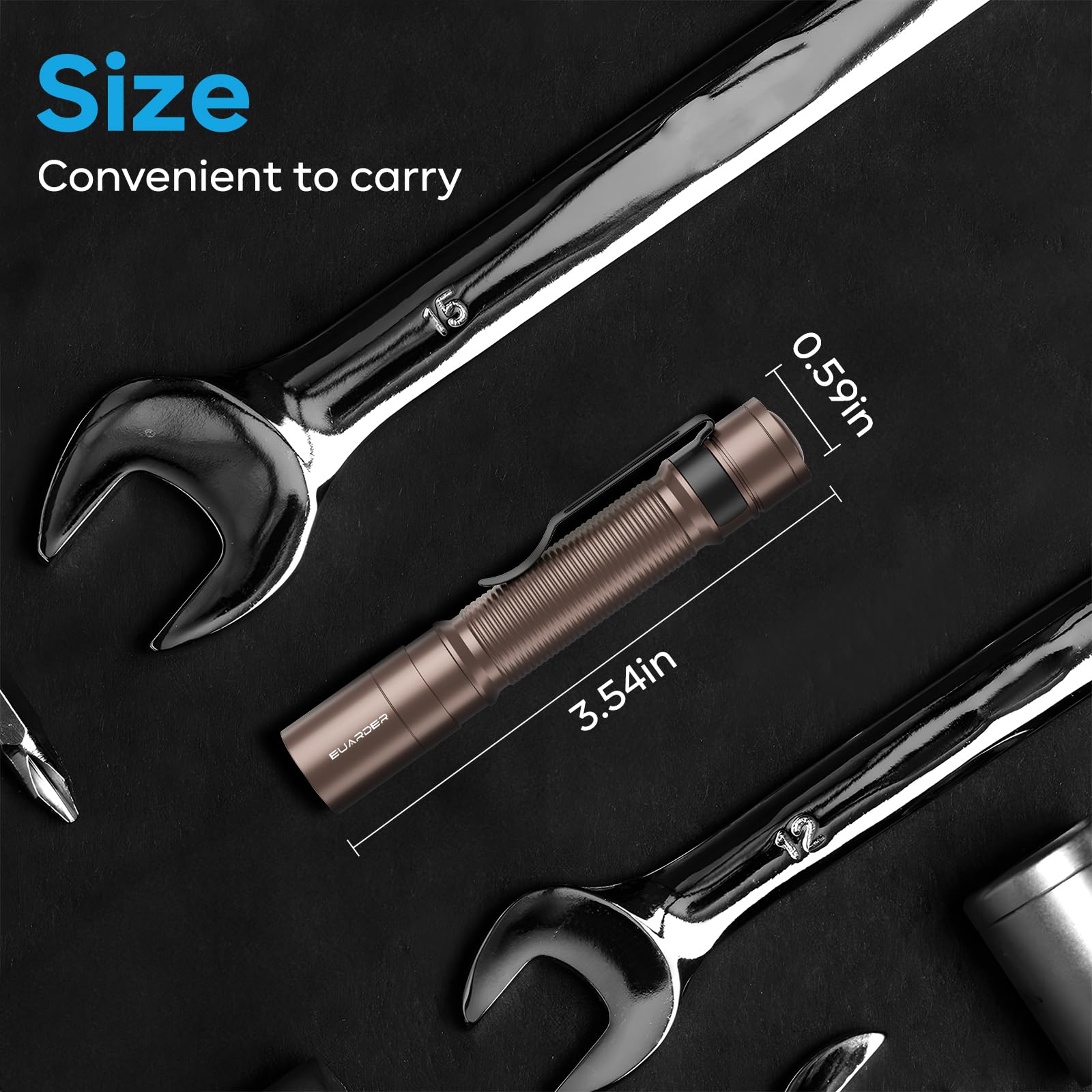 Euarder Small Flashlight, Mini Flashlight, Super Bright Pocket Pen Light, 3 Modes, High Lumen Ultra-Compact Powerful Led Flashli