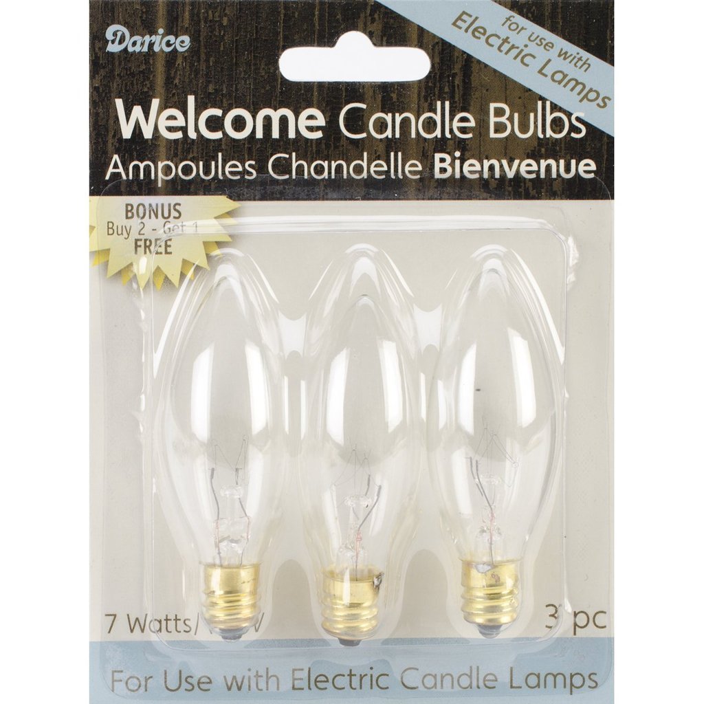 Darice Electric Candle Bulb 7 Watt, Pack of 6 (2 Packs of 3), Copper Material, Model AX-AY-ABHI-67744