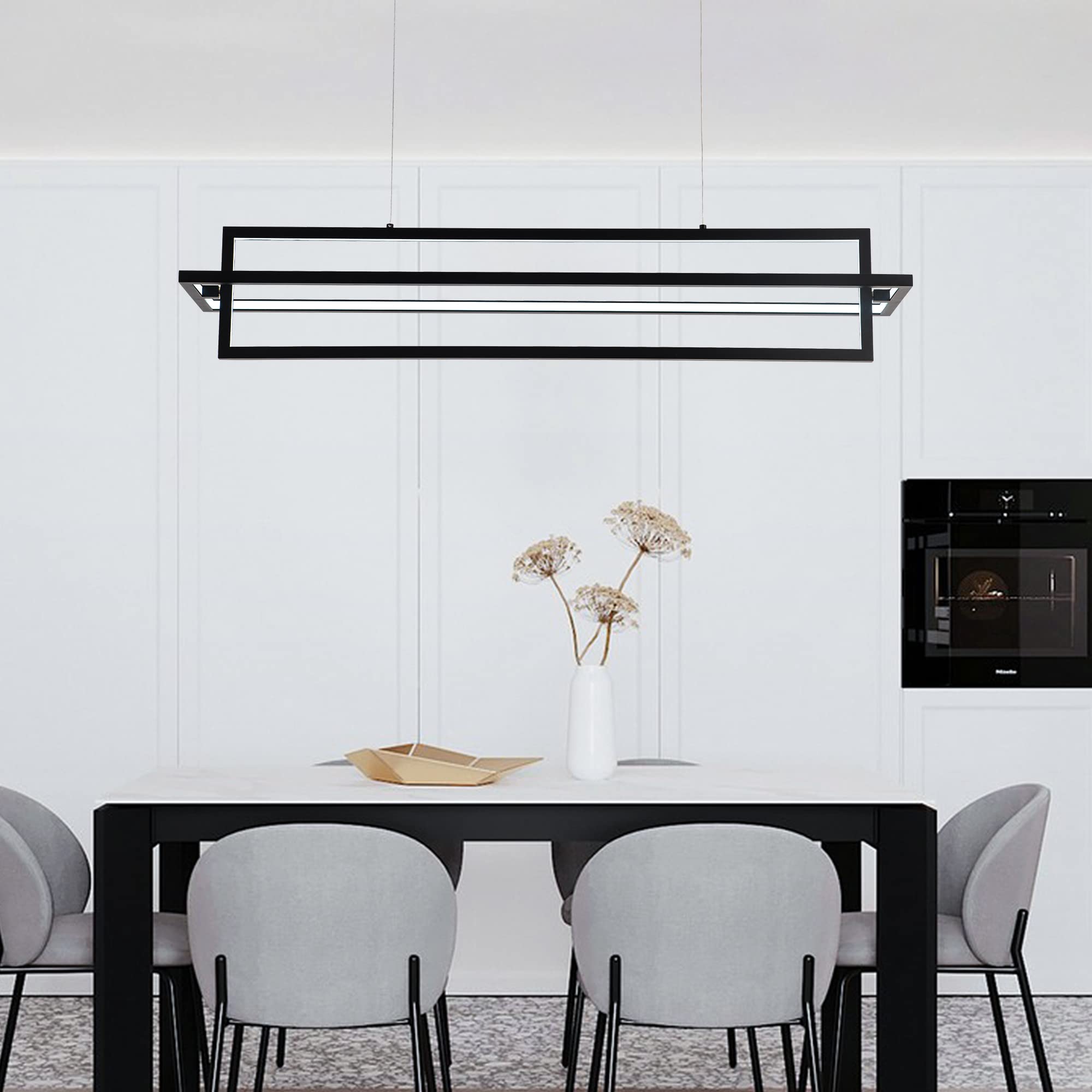 SUNMOO LED Chandelier Pendant Light Dimmable 90W 3000K/4000K/6000K Gold Model PL15-RF0211A1-G