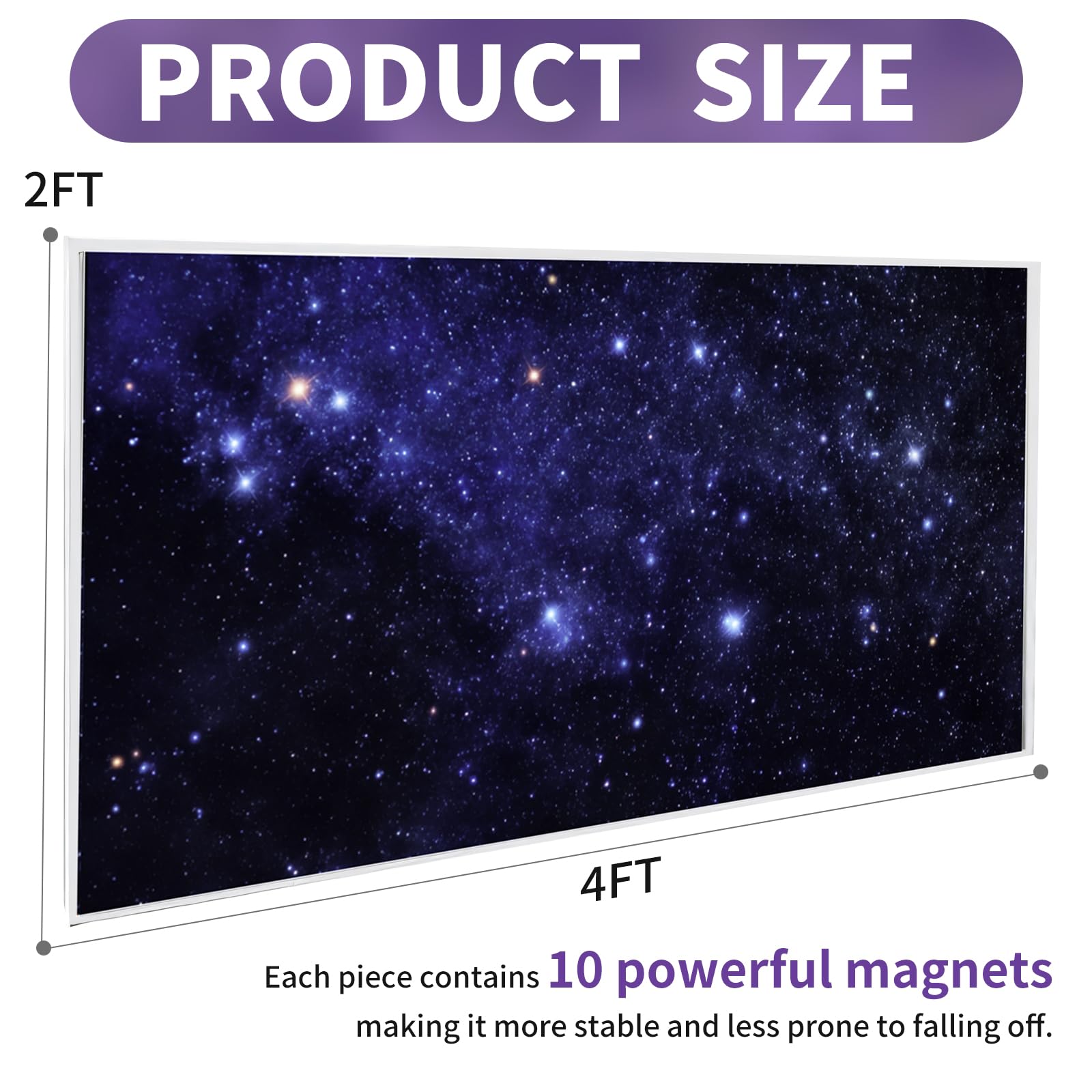 Torixqi Fluorescent Light Covers - Magnetic Filters for Ceiling Lights 4x2 Feet, Starry Sky