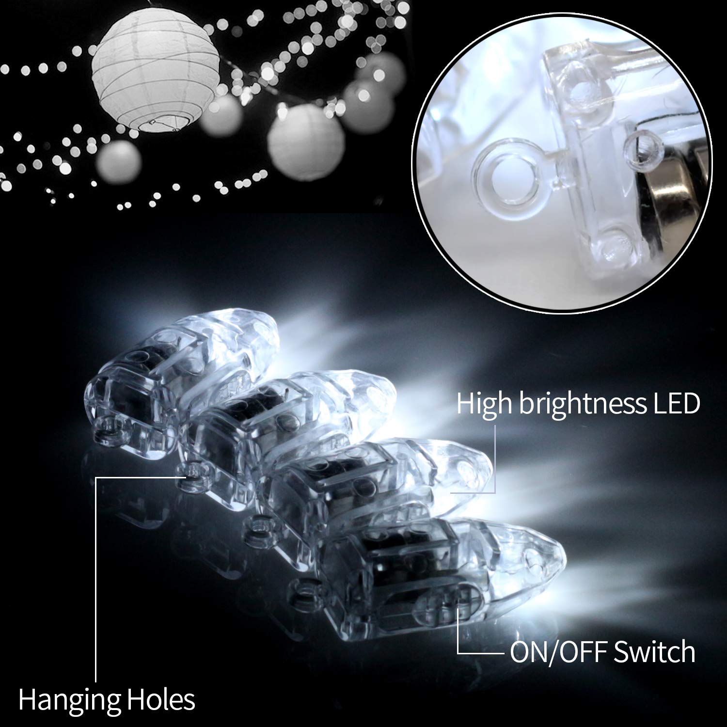 Novelty Place LED Mini Party Lights - 30 Pcs, Long Lasting, Elegant White, Ideal for Lanterns, Balloons, Weddings, Festivals