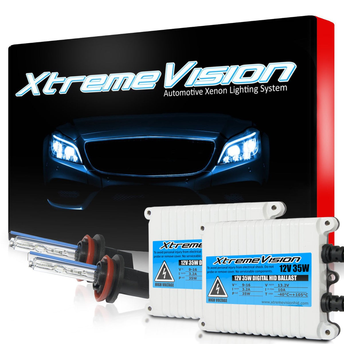 Xtremevision H11 30K 35W Ac Xenon Bundle - Slim Ac Ballast - H8, H9, H11B - Deep Blue Xenon Bulbs - 1 Pair