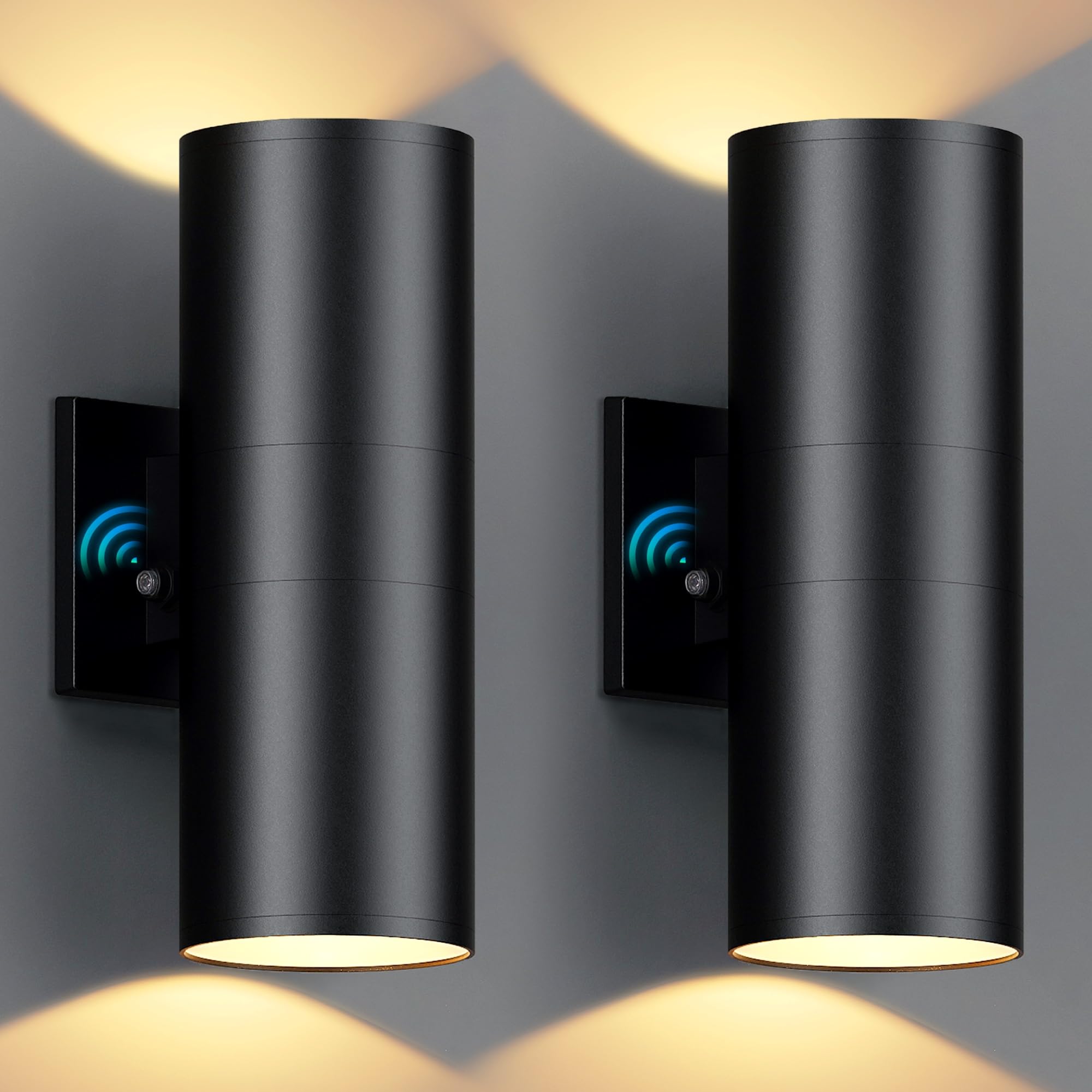 KIZON Dusk to Dawn Outdoor Lighting 2 Pack, Exterior Lighting Fixtures Wall Mount Aluminum Porch Lights with E26 Base, Waterproo