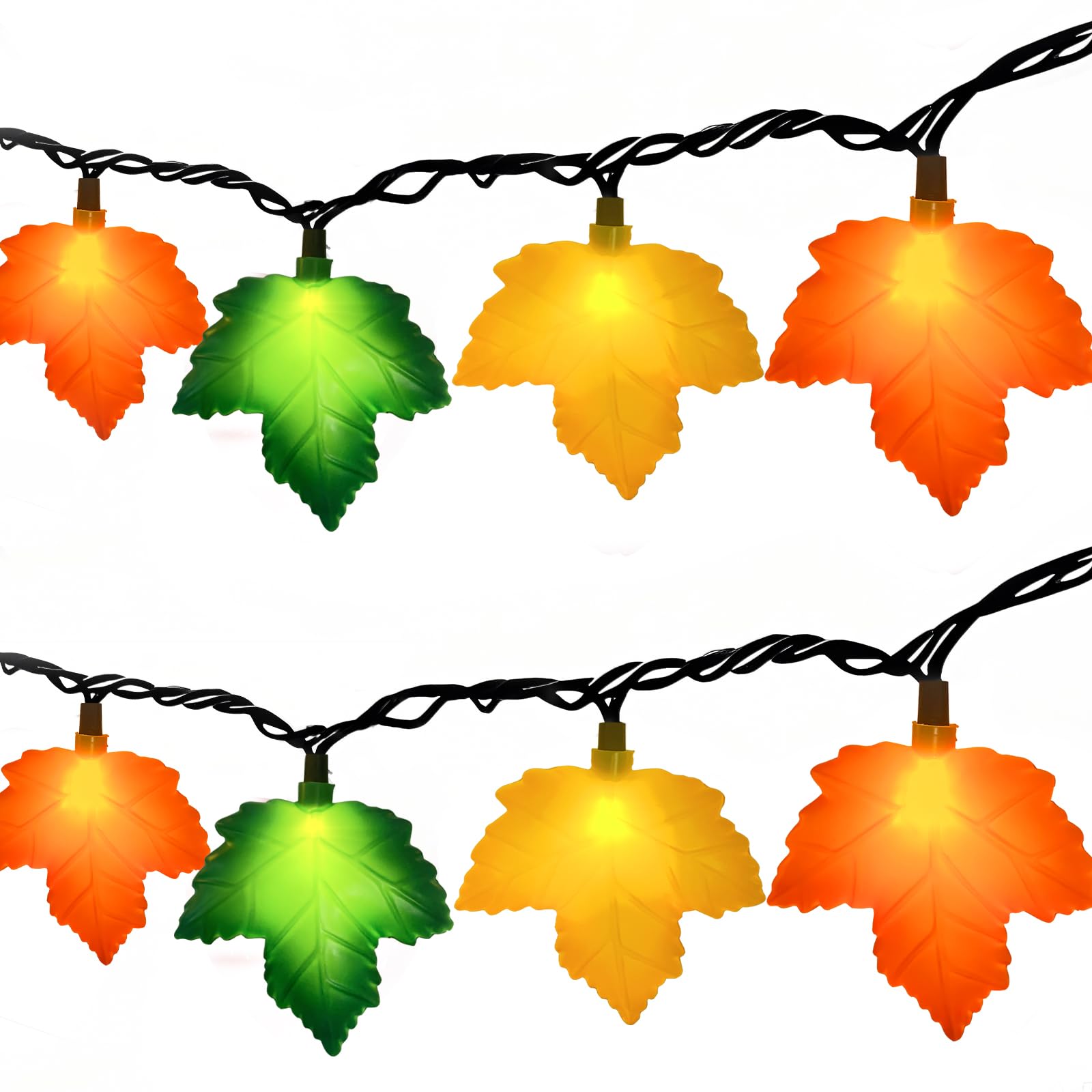 Fall Decorations Thanksgiving For Home  8Ft Halloween Decor Indoor Lights With 10 Led Maple Leaf  Connectable Novely Fairy String Lights Autumn Harvest Table Indoor Outdoor Decor Halloween Party Gifts