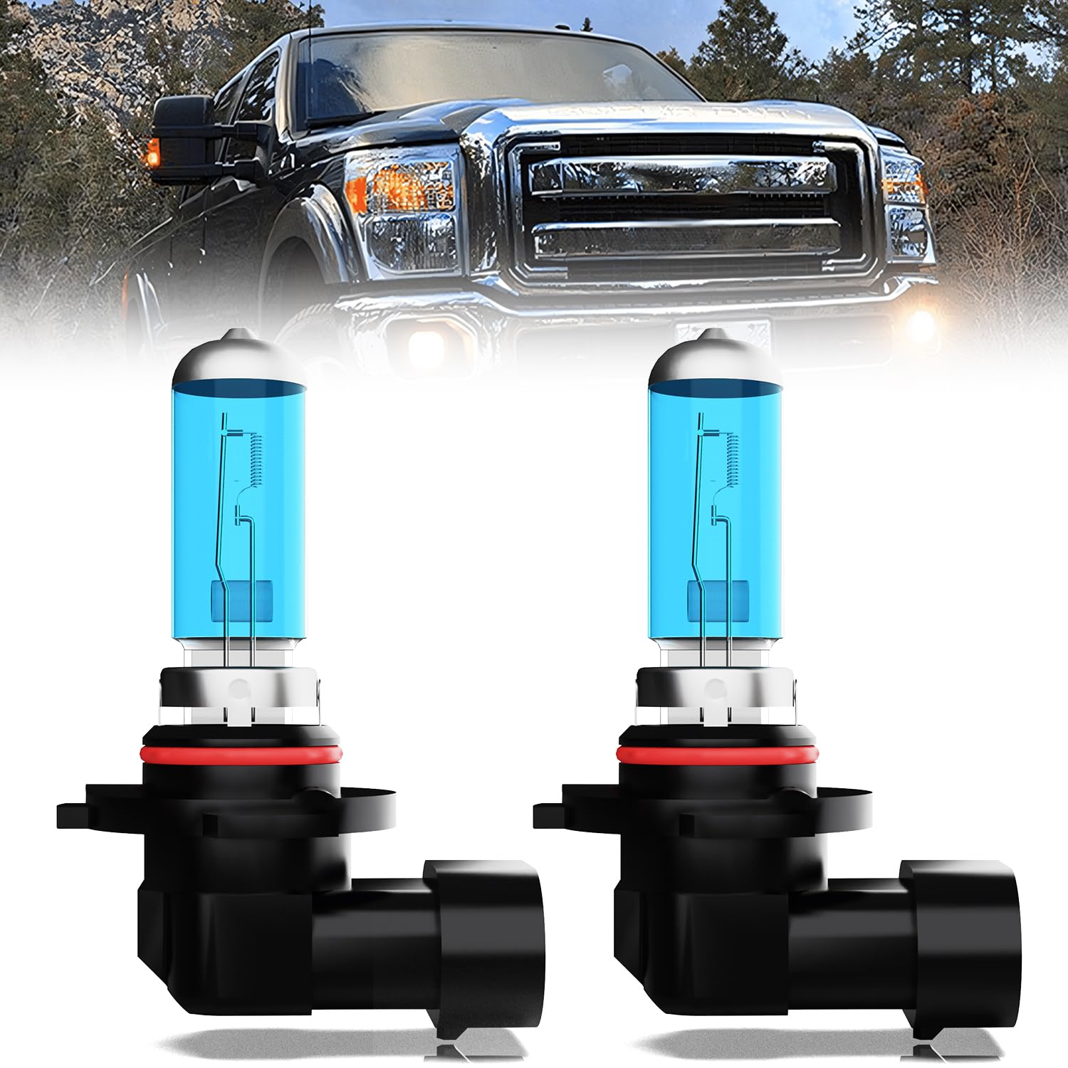 LECCIBUB Fog Light Bulbs Compatible with Ford F250 1997-1999, 9006 Fog Lights Halogen Light Bulb, Super Bright 6000K White, Plug