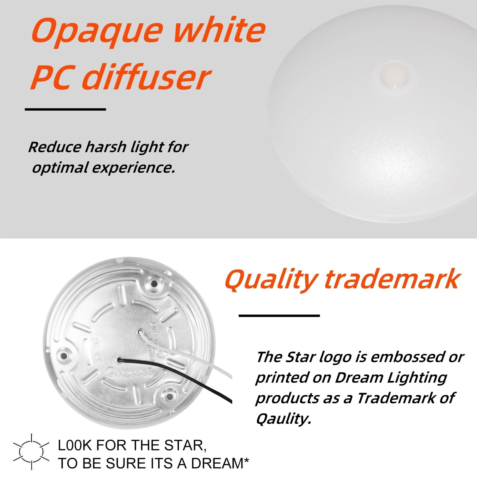 Dream Lighting 12V Rv Puck Lights, 4.5&quot; Warm White Led Ceiling Light, Pack Of 2