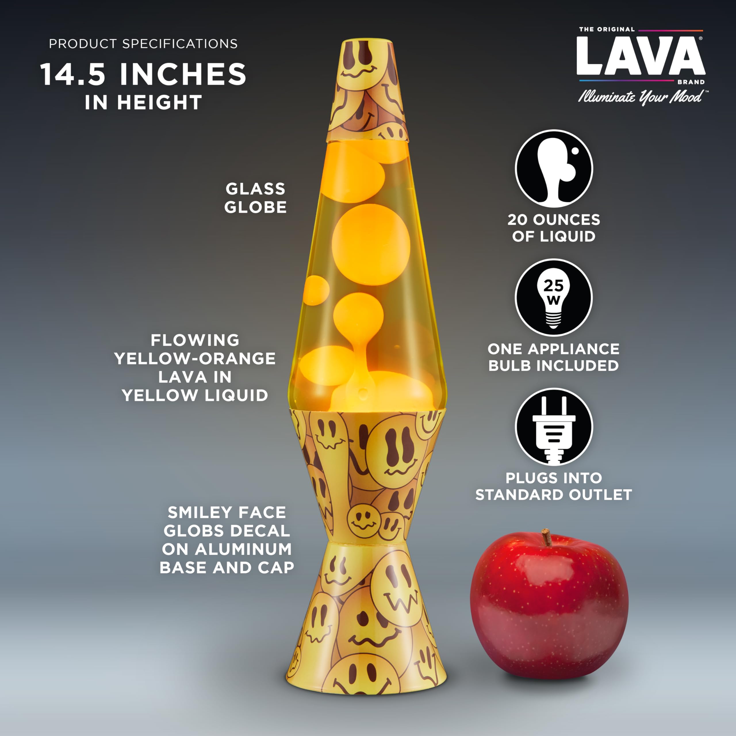 Lava 14.5" Grinning Globs Liquid Motion Lamp - Orange & Yellow - Model 2094 - Amazon Exclusive