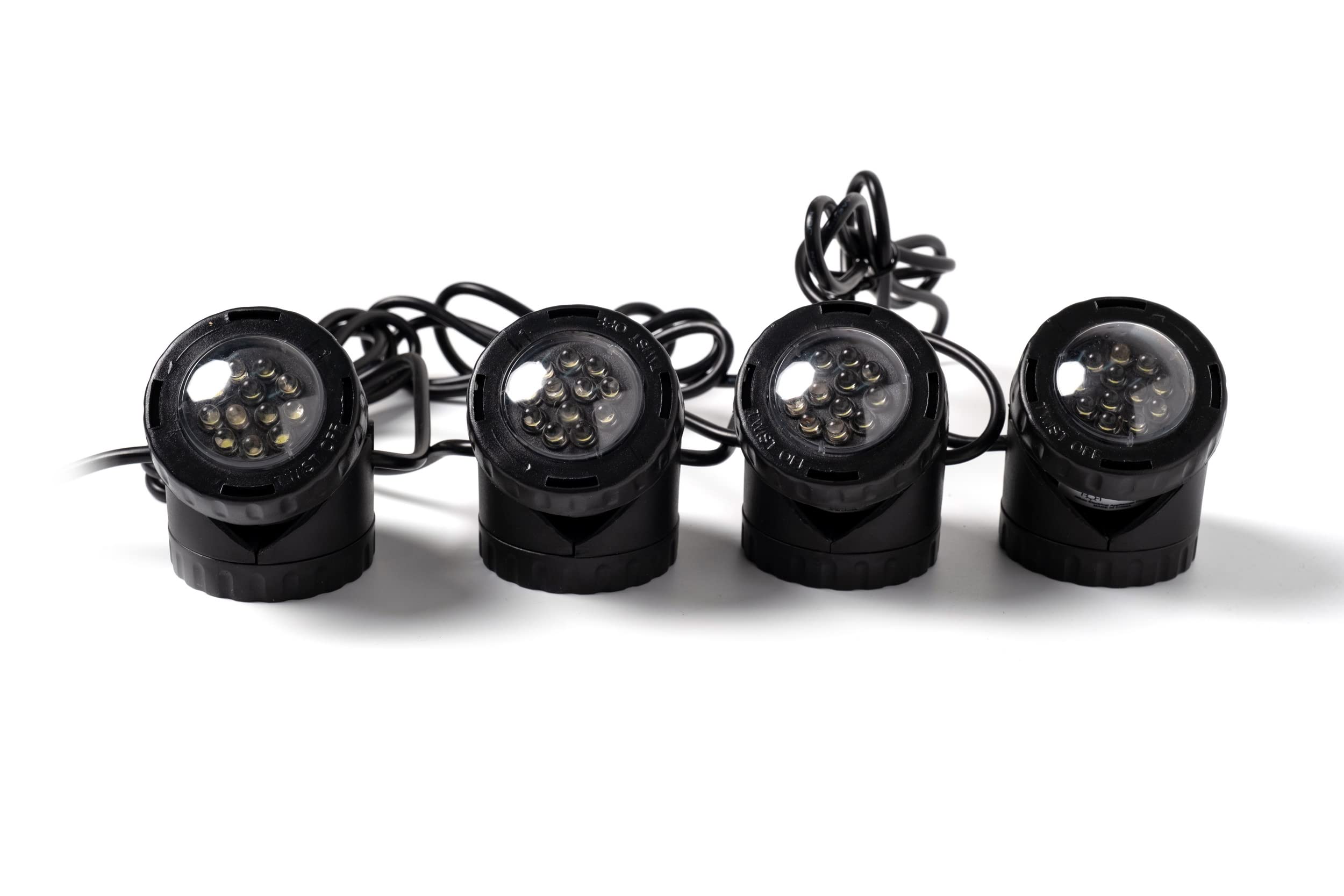 Jebao 12-Led Submersible Lights For Water Gardens & Ponds, Set Of 4, Plastic