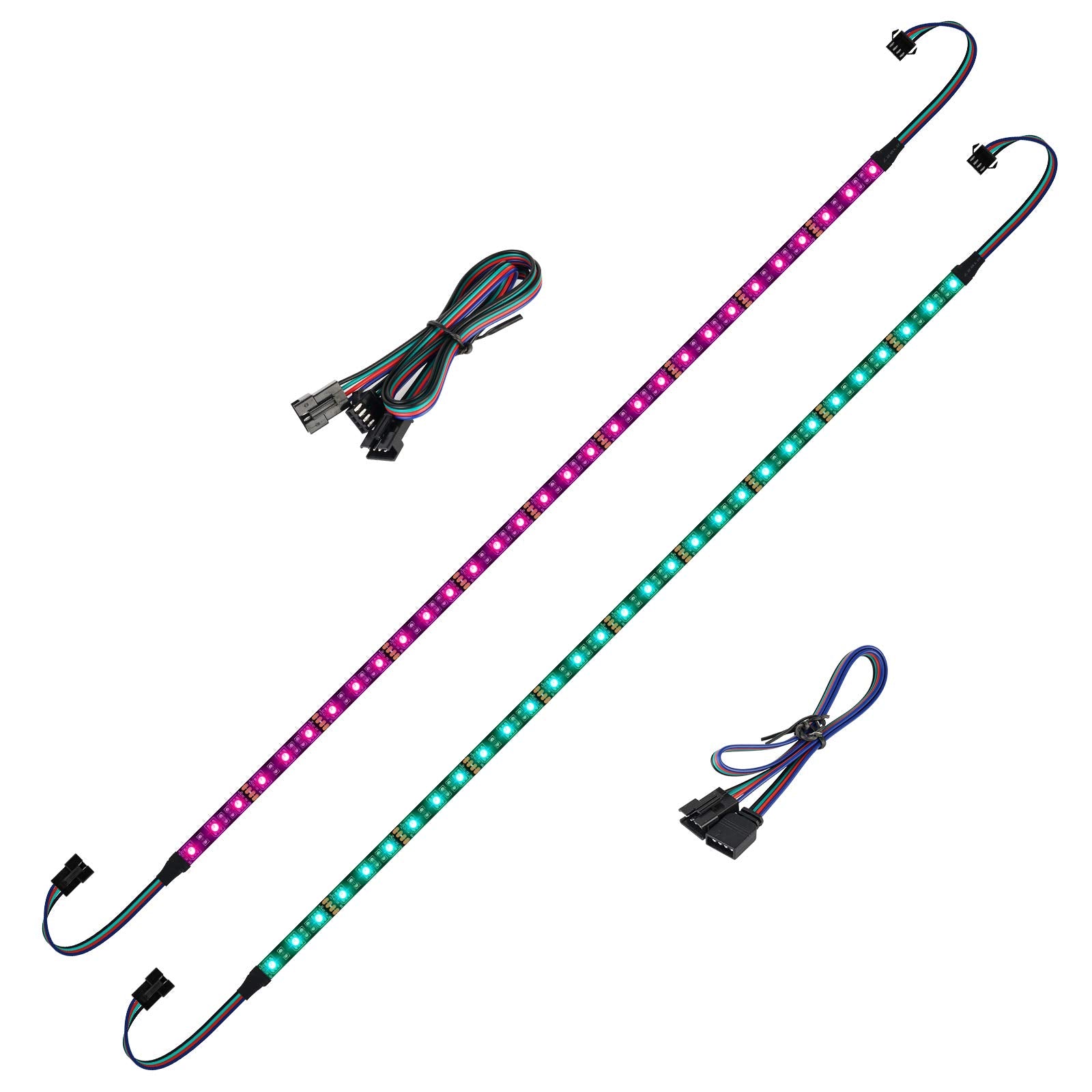 BTF-LIGHTING LED RGB PC Light Strip, 19.7in, 12V 4-Pin, Black, Model 2PC12VGRB5050, Compatible with ASUS