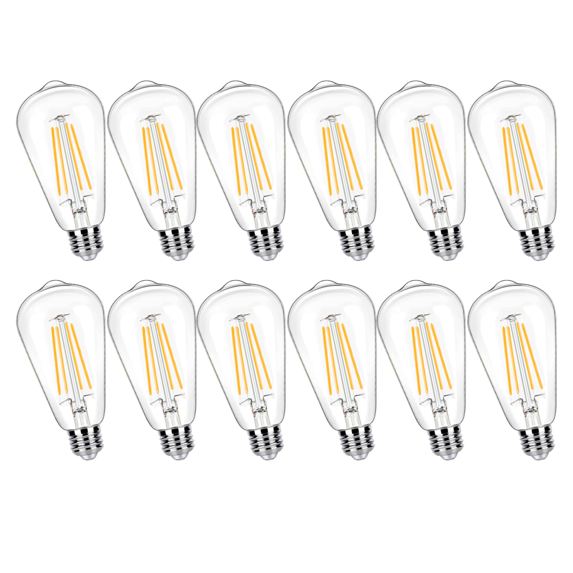 Winsaled 12 Pack 100 Watt Equivalent Led Edison Bulbs, 9W Led Light Bulbs, 2700K Soft Warm With E26 Standard Base, 120V Not-Dimm