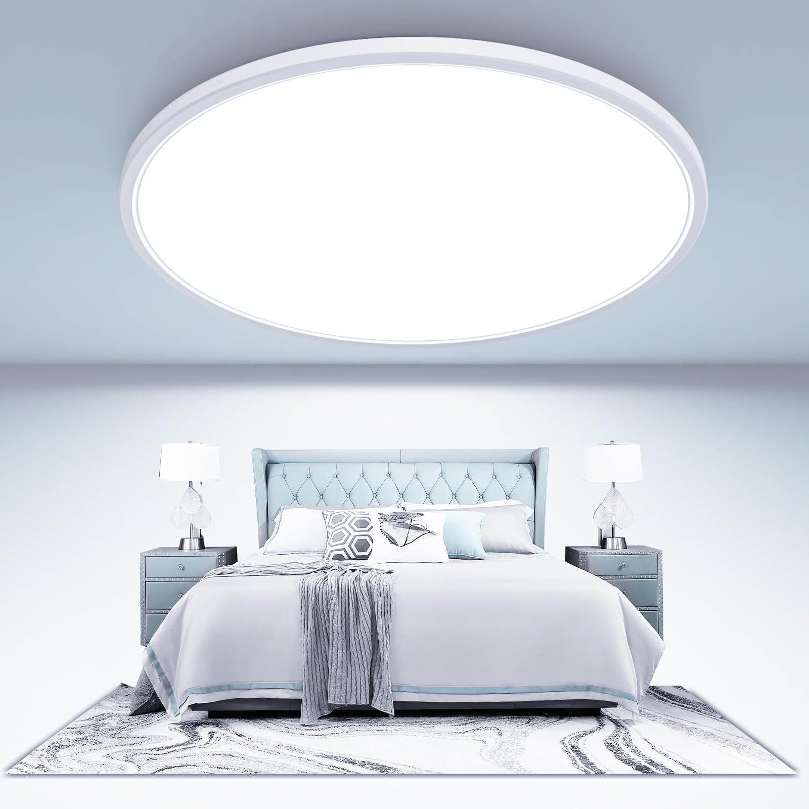 libtit Large LED Ceiling Light 16.5Inch, 4200LM 36W Bright Flush Mount Lights for Ceiling, 3000K/4500K/6000K White Surface Mount
