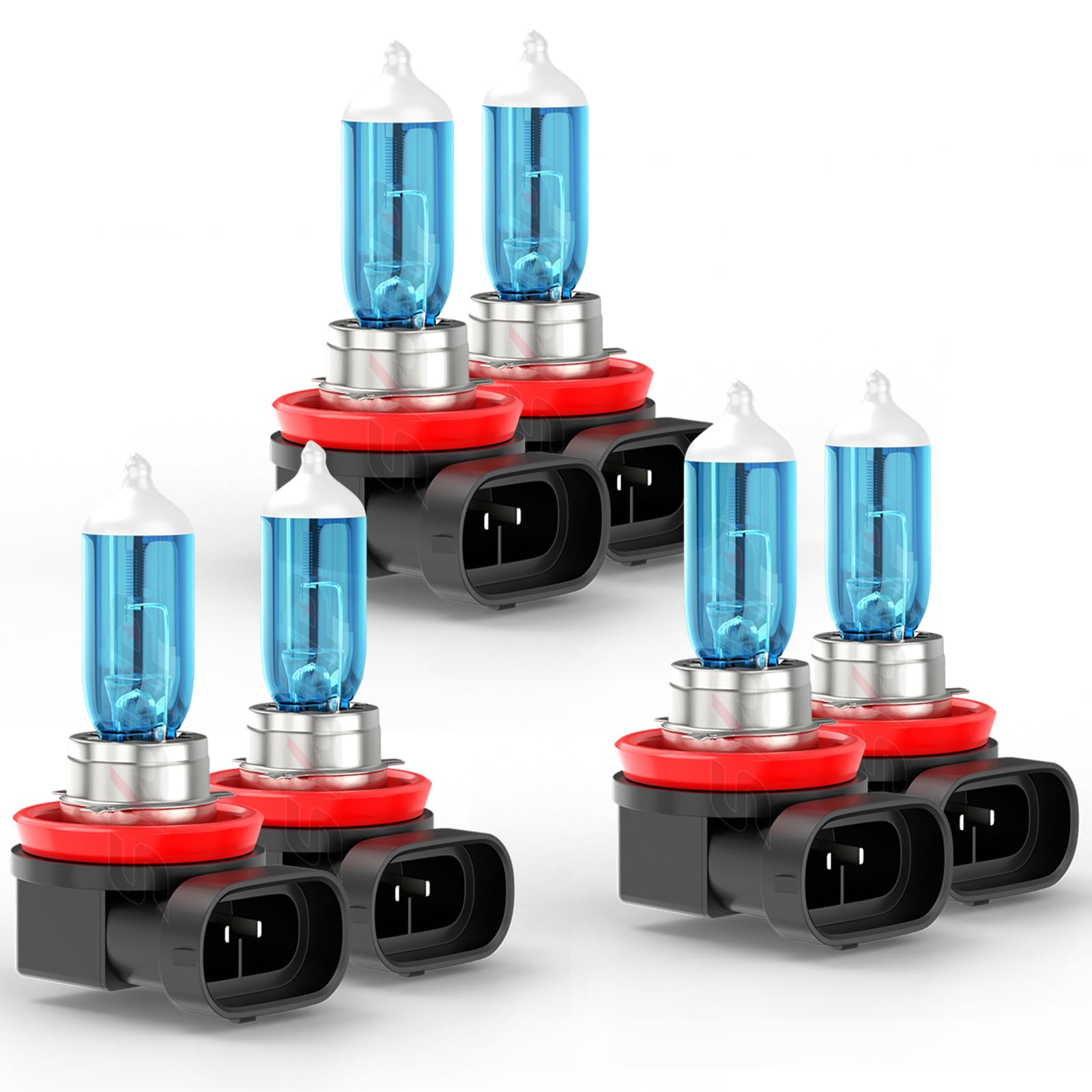 SYJIIP Halogen Headlight Bulbs H9 H11 for Nissan Altima 2007-2018, 6000K White, 300% Brightness, 6-PCS