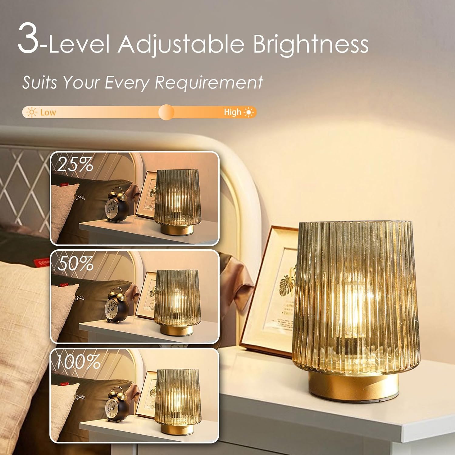 Ularoom Battery Operated Lamp With Remote Control, Cordless Table Lamps For Home Decor, Portable Dimmable Brightness Small Decor