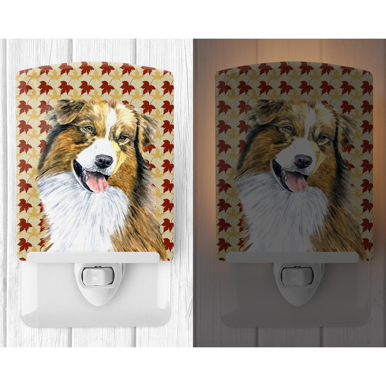 Carolines Treasures Ceramic Night Light, Australian Shepherd Design, 6x4x3in, Multicolor, Model SC9237CNL