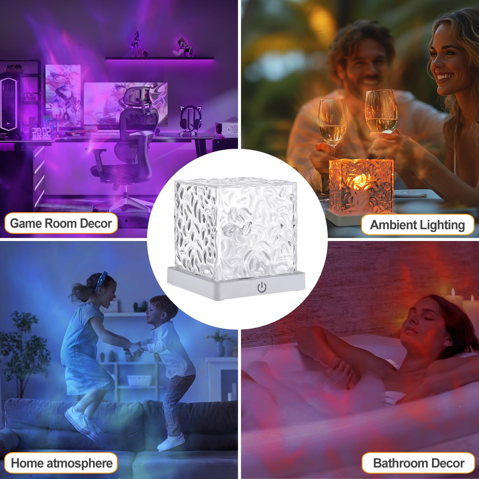 YYUJIALIANG Northern Lights Projector, 16 Colors Aurora Lamp with Remote, Acrylic, Multicolor, Model Northern Lights-1P