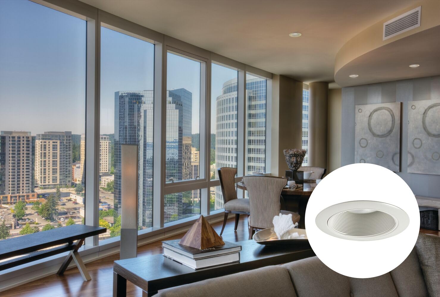 Juno Lighting Contractor Select 14W-Wh 4-Inch Recessed Baffle Trim White Baffle With White Trim