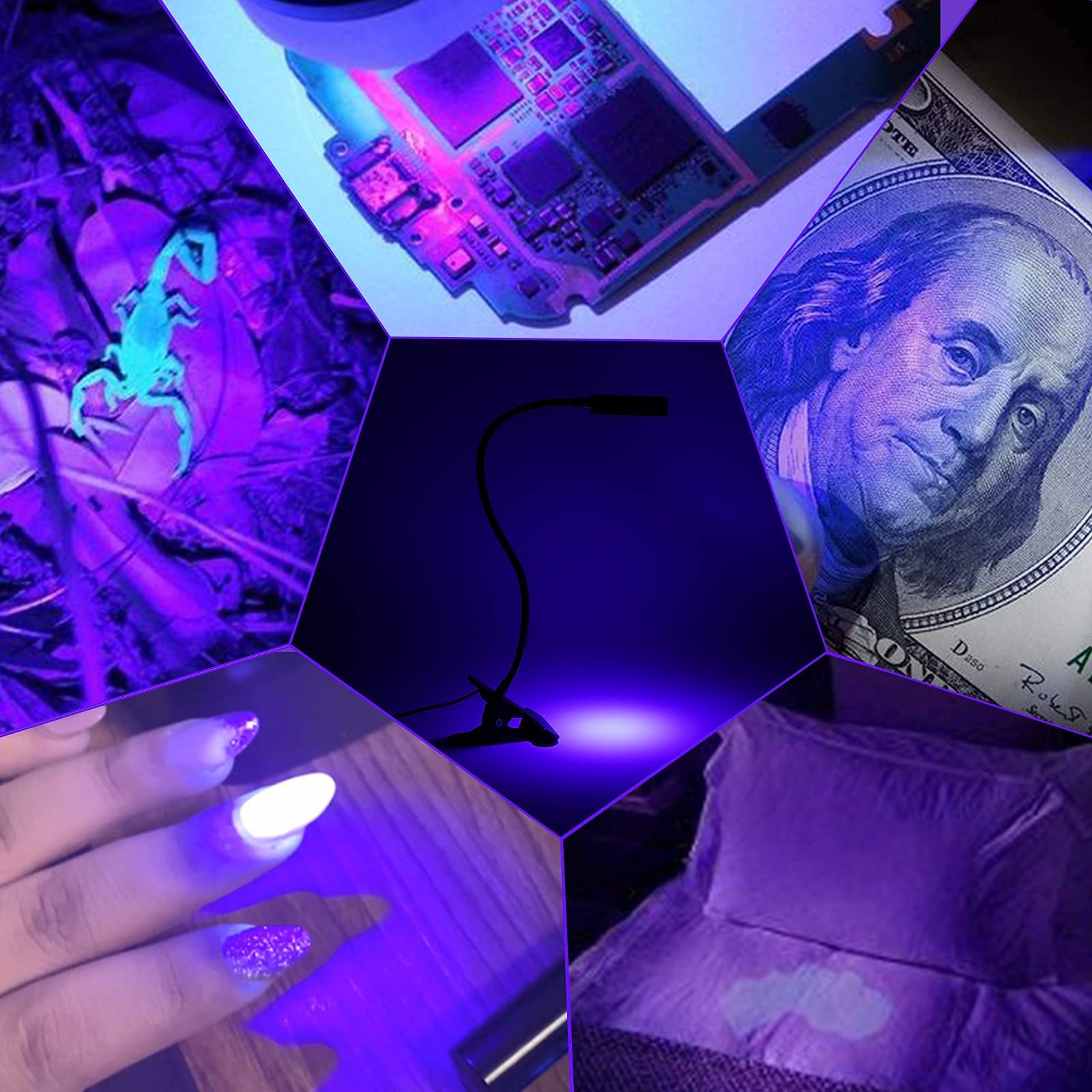 U4Glory 5W Uv Light Gooseneck Lamp, 395Nm Black Light For Resin & Gel Nail Curing