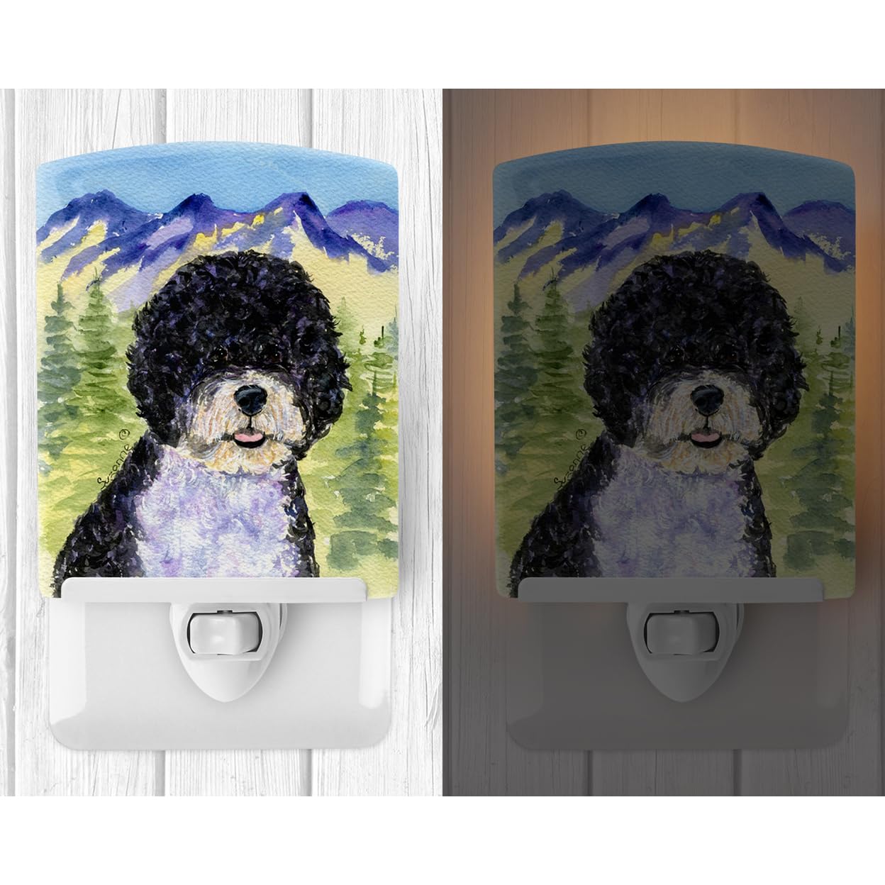 Carolines Treasures Ceramic Night Light, Portuguese Water Dog, UL-Certified, 6x4x3in, Multicolor, Model SS8303CNL