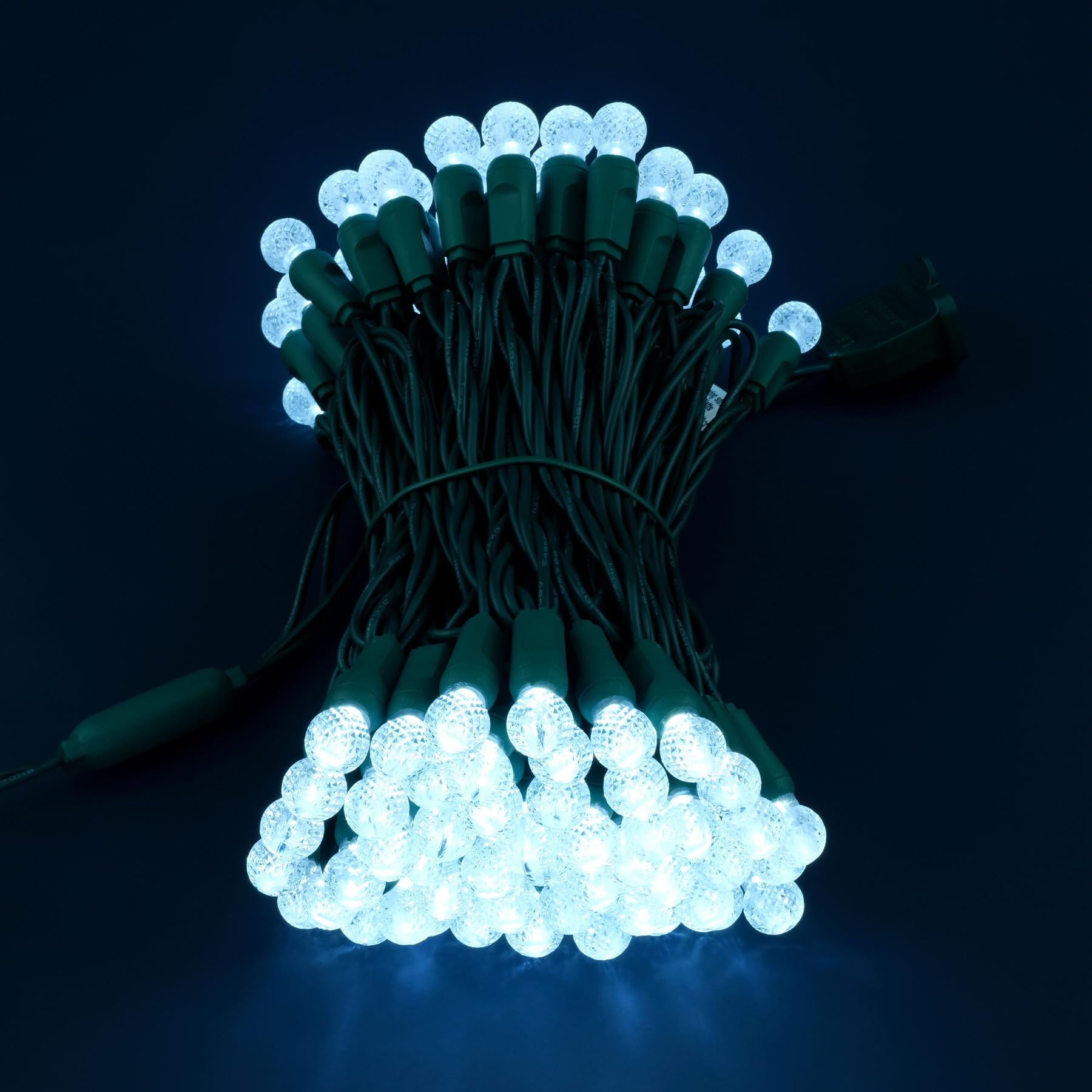 Sweet Shine 100 Cool White Raspberry One-Piece Led Christmas Lights, 33 Ft Green Cord High Waterproof Ul Certified G12 Outdoor S