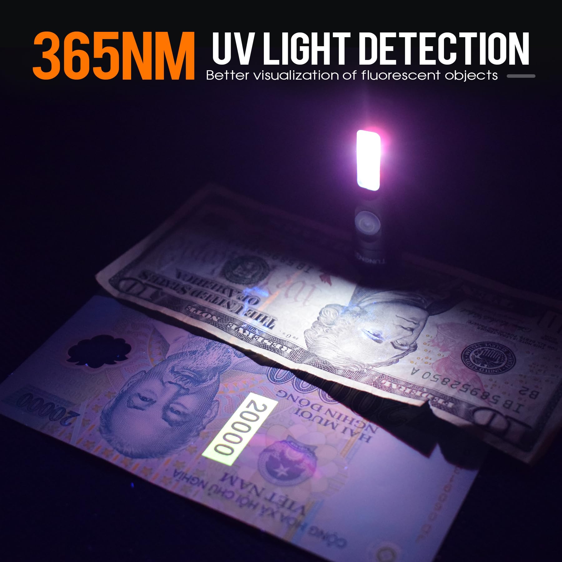 TUNENGE S15Pro Keychain Flashlight,750 High Lumen EDC Pocket Flashlight with Clip,USB C Rechargeable Mini Flashlight with Magnet