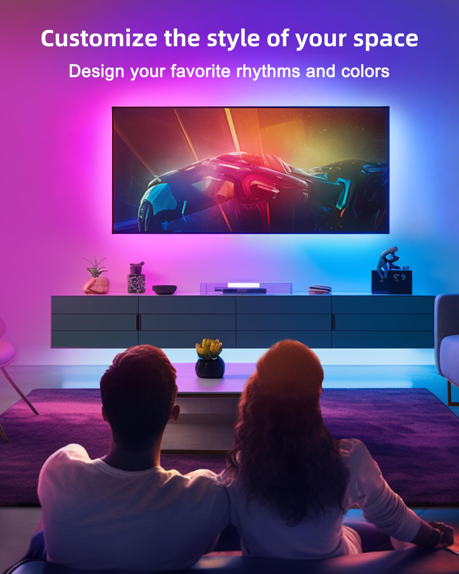 Hitlights Led Strip Lights, 32.8Ft Rgb 5050 Color Changing Kit, Rf Remote, Black, Model L1012V-Mc1-3230-K, Flexible 300Led