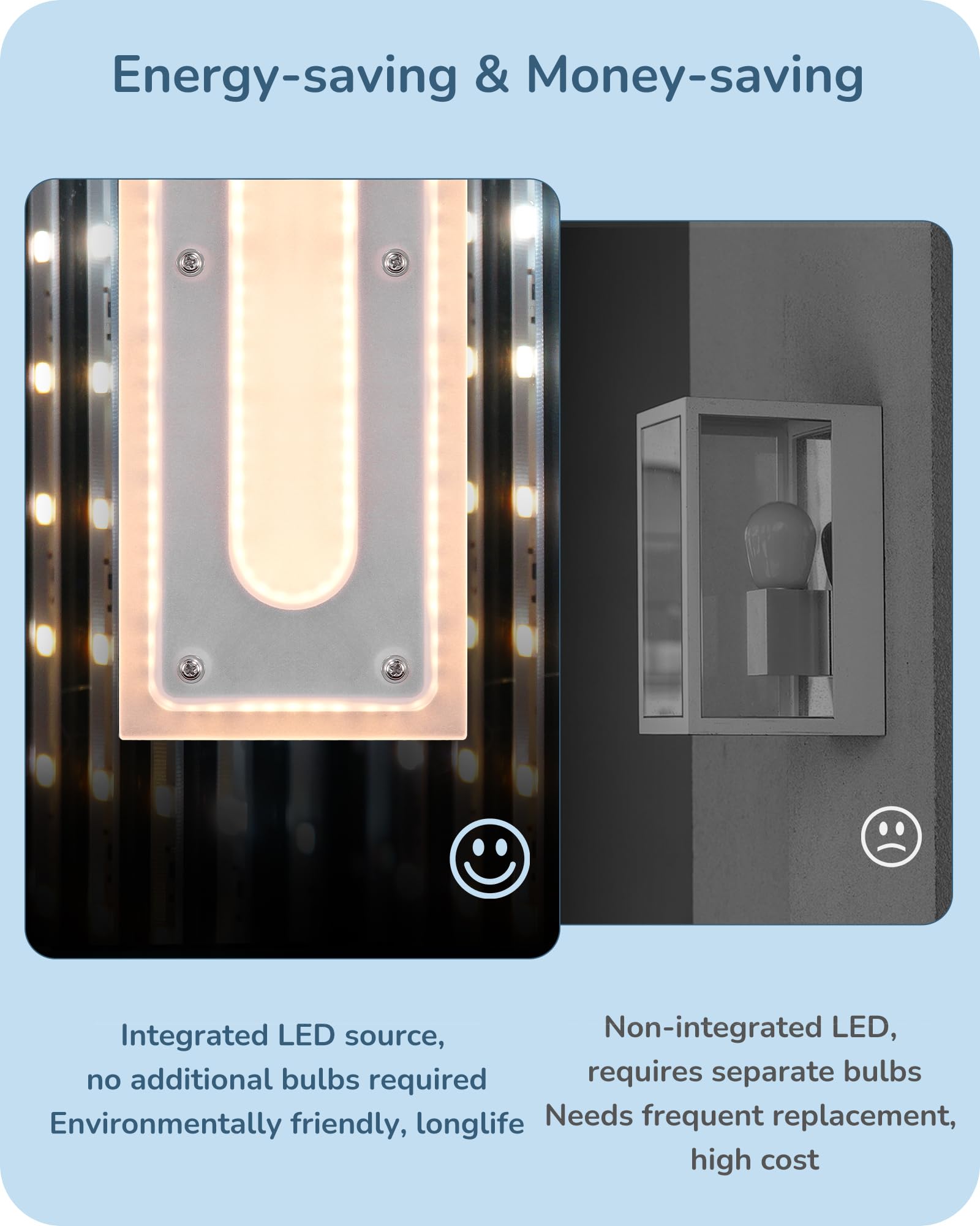 EDISHINE 39.3 Modern Outdoor Wall Sconce, 2 Pack LED Long Wall Lights, Iron & Acrylic, 3CCT, IP65 Waterproof, Linear Dimmable Ex