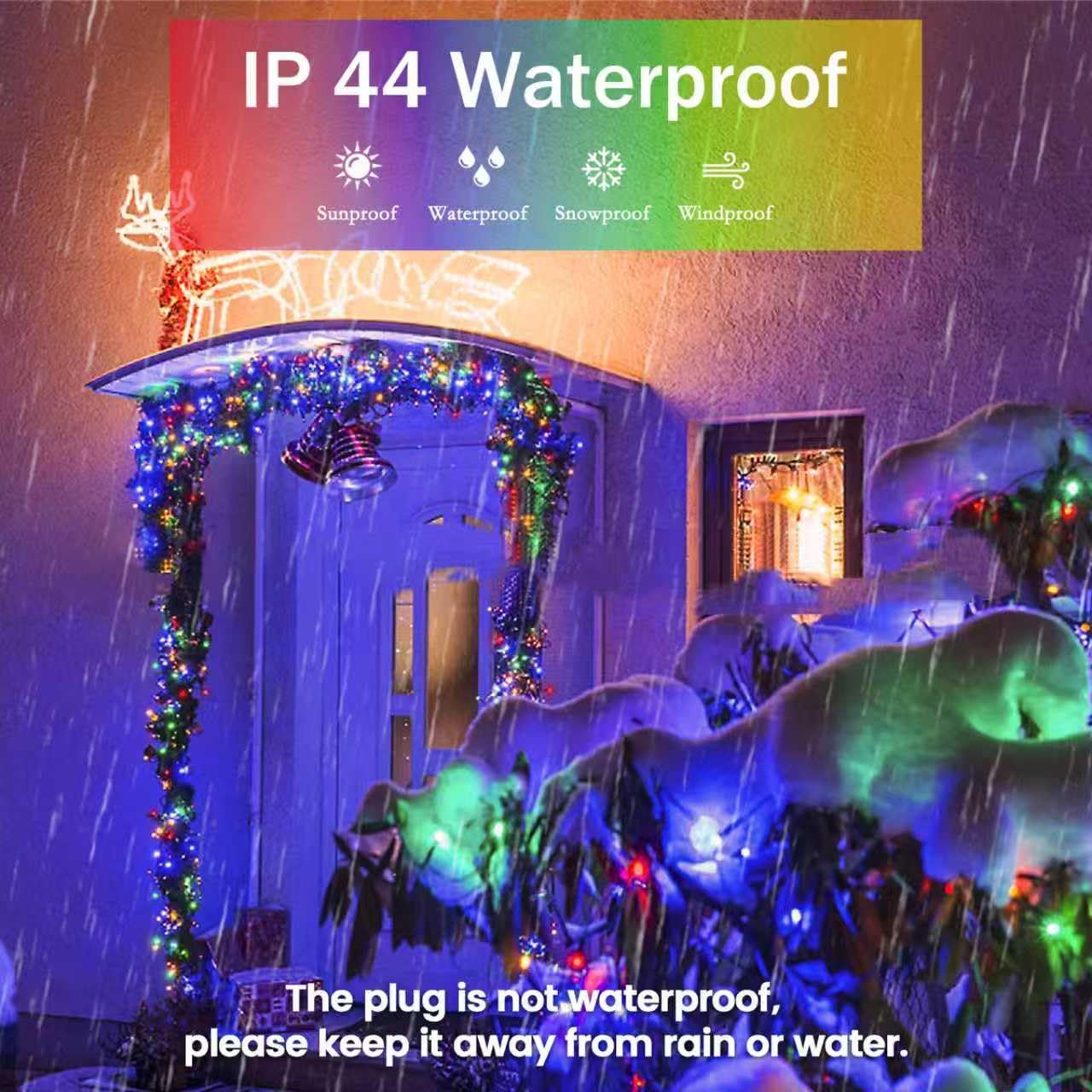 Upgraded 165Ft 500 Led Multicolor Christmas String Lights Indoor & Outdoor, Memory Function & Timer & 8 Modes, Green Wire Waterp