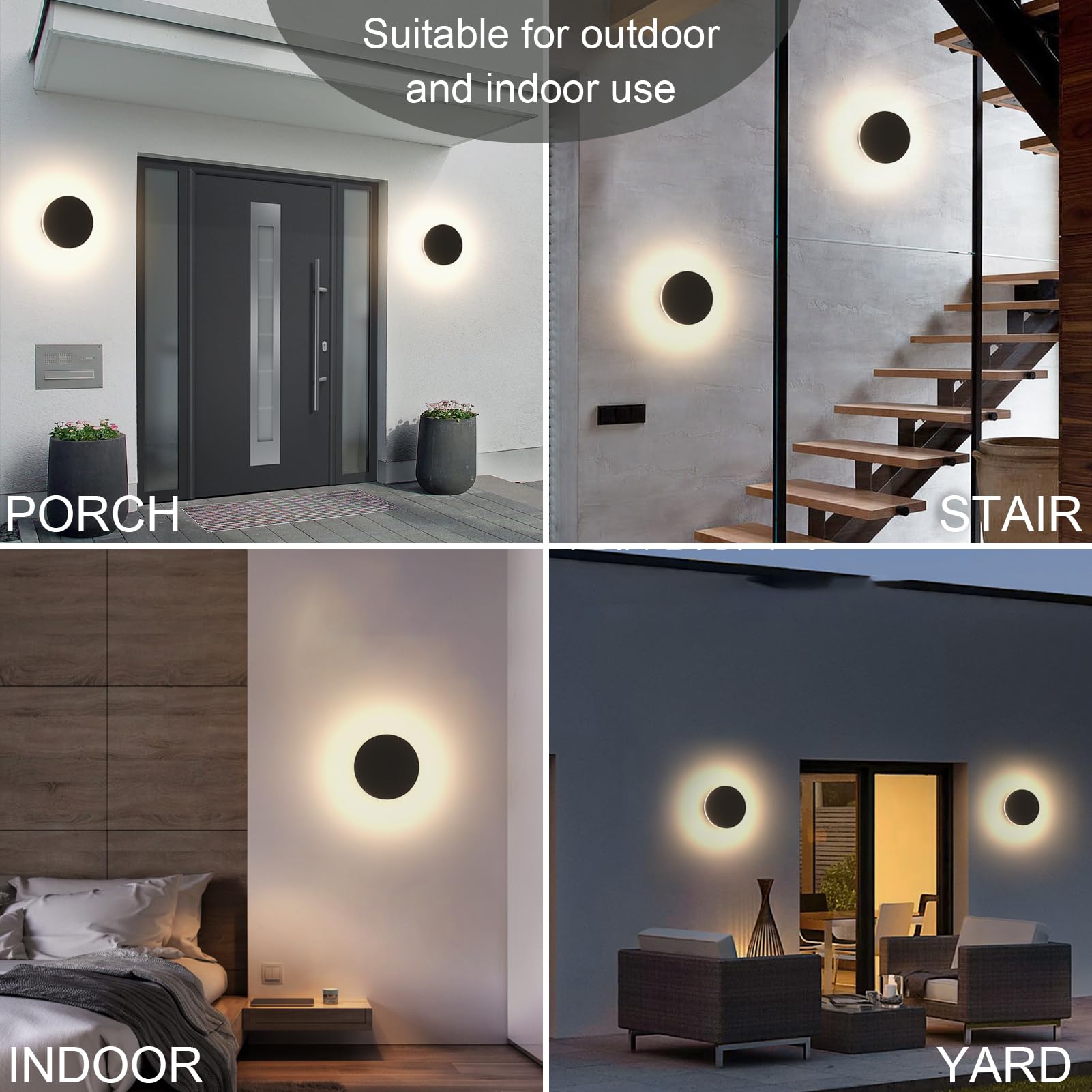 Aoceley 2 Packs Led Wall Light Outdoor Indoor Modern Wall Sconce Mini Wall Sconce Outdoor Wall Lights Aluminum Waterproof Black