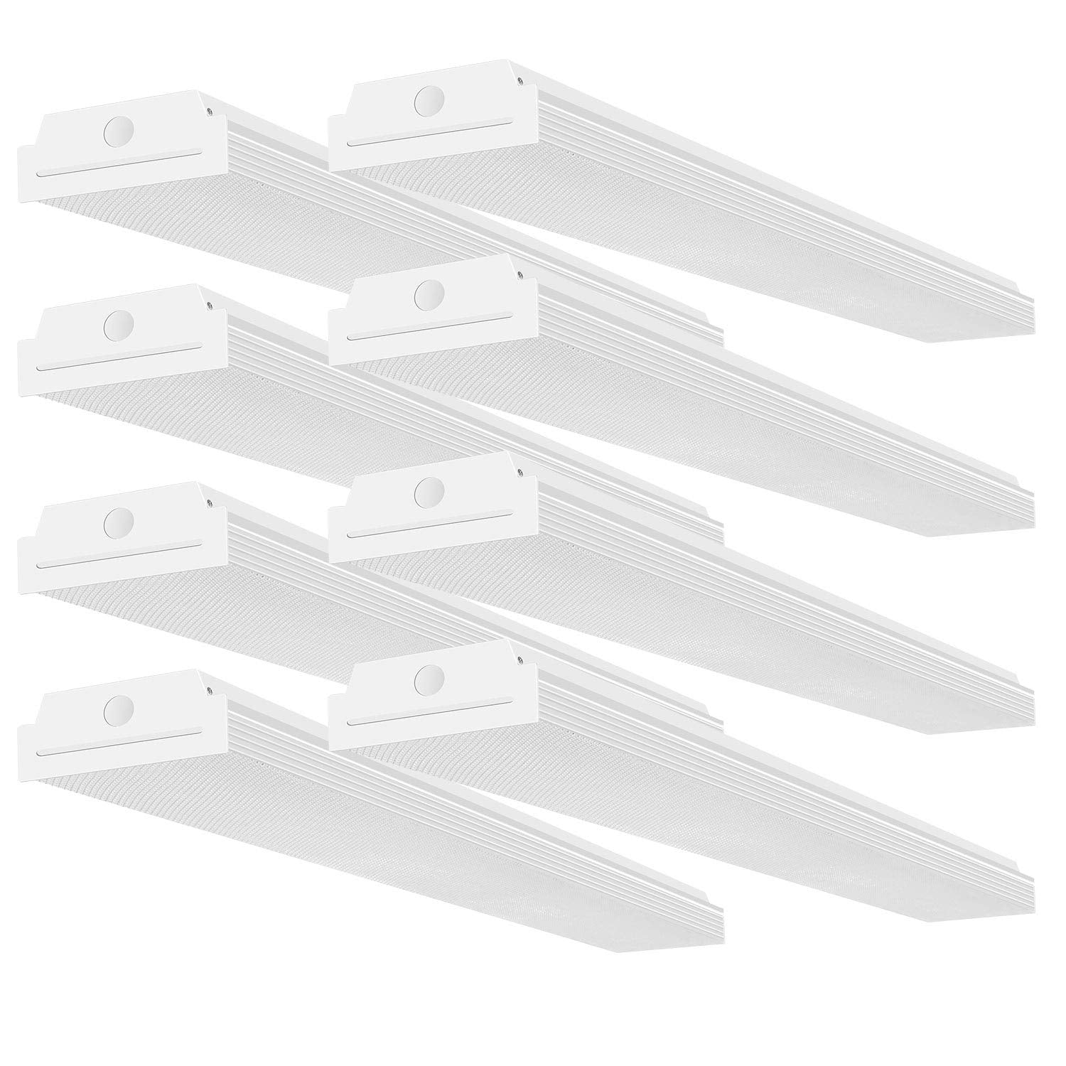 FAITHSAIL 4FT LED Wraparound Garage Lights, 40W 4400lm, 4000K Neutral White, 8 Pack