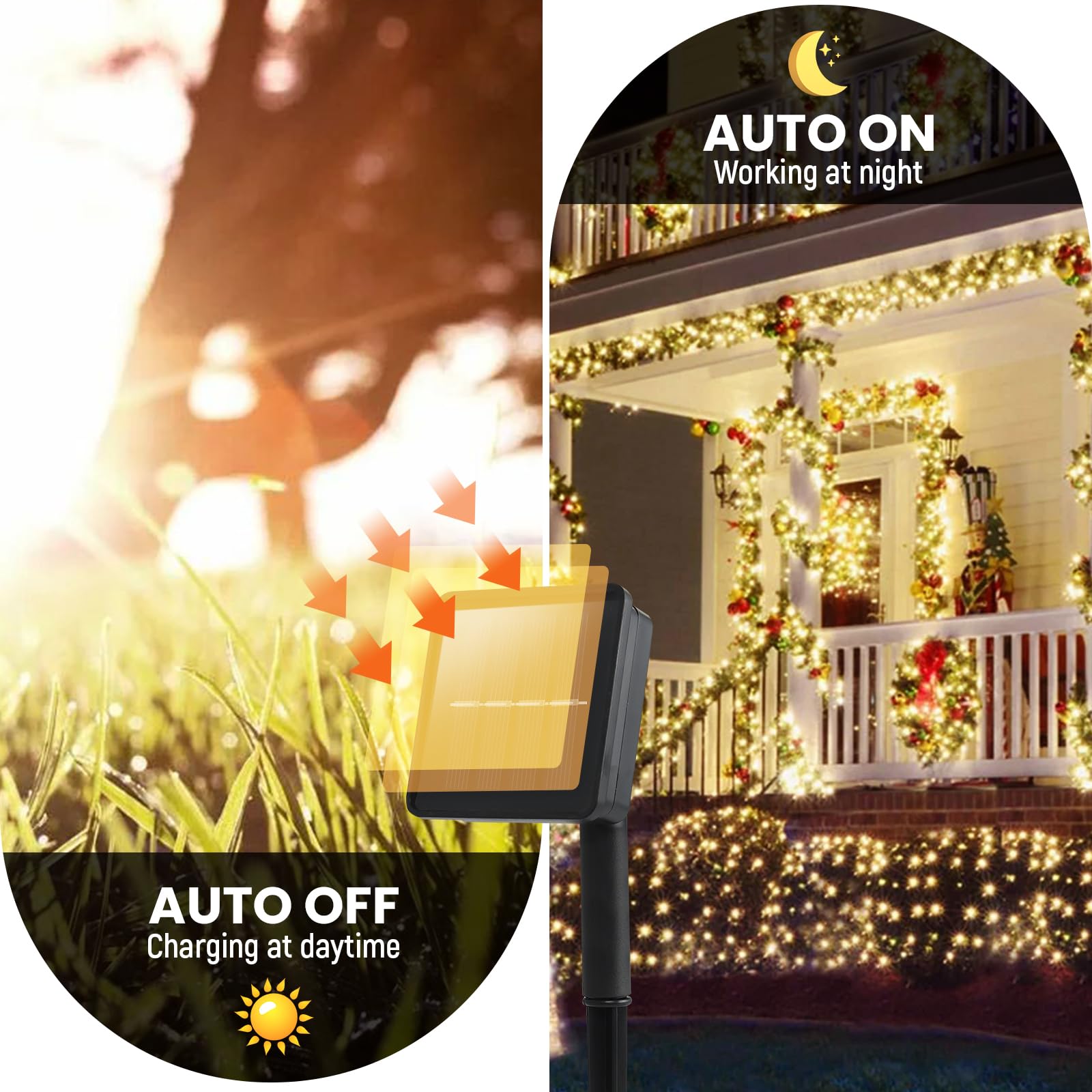 Solar String Lights Outdoor Oaterproof: 50Ft 100Led Fairy Lights With 8 Mode - Solar Twinkle Tree Light Outside For Garden,Court