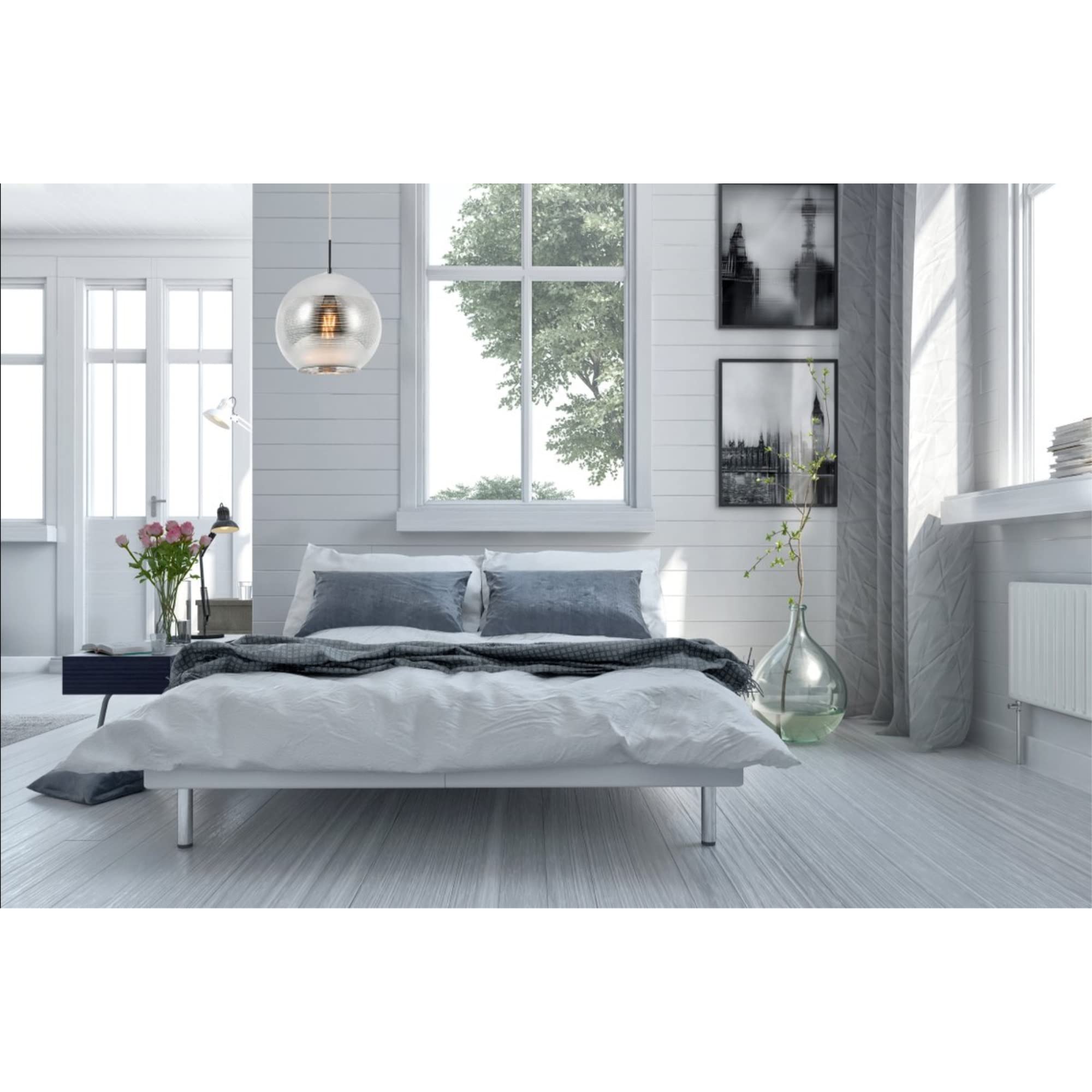 Elegant Lighting Living District Reflection Collection Pendant D9.5in H9.5in Lt:1 Chrome Finish