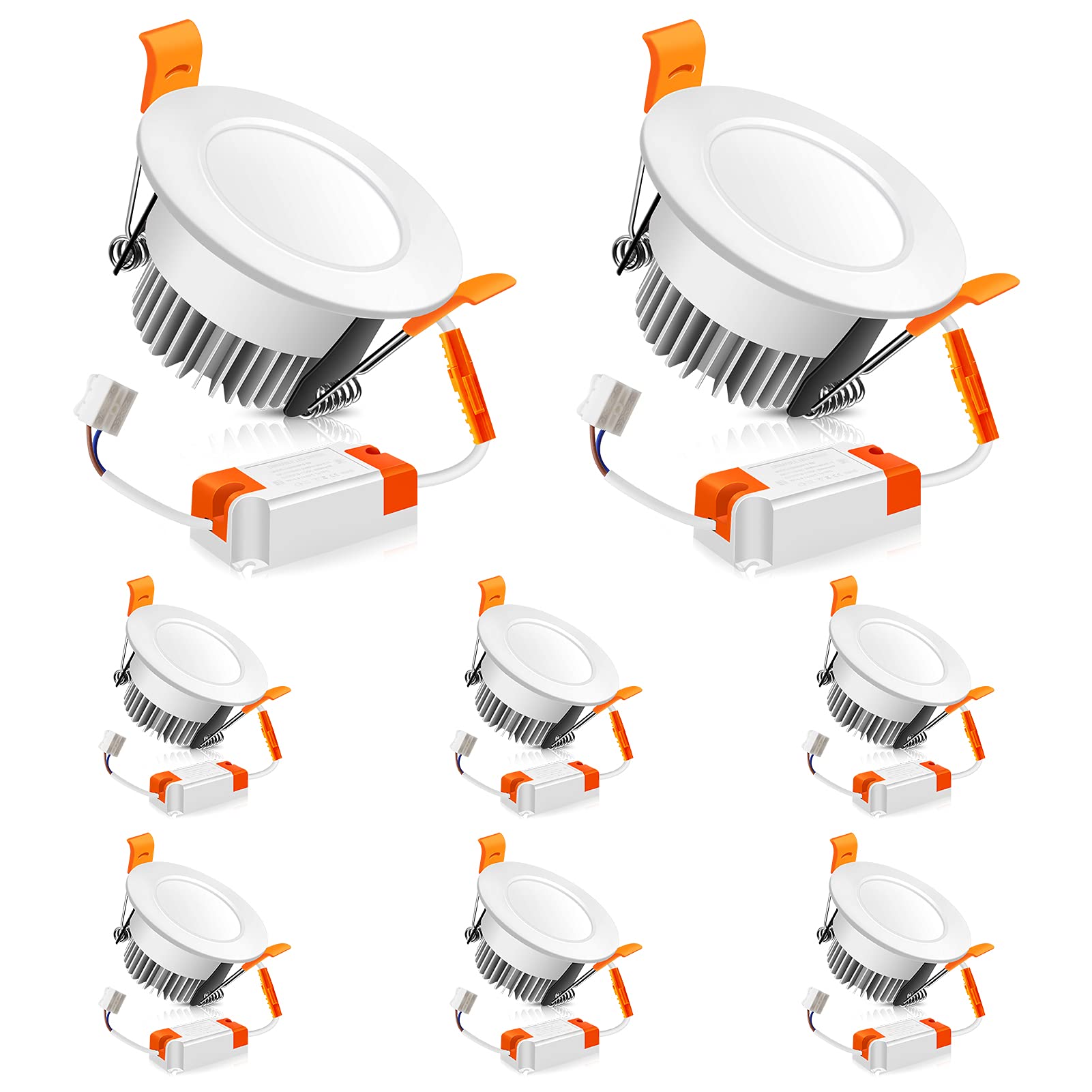 2 Inch Led Recessed Lighting Dimmable Downlight, 3W(35W Halogen Equivalent), 3000K Warm White, Cri80, Led Ceiling Light With Led Driver (8 Pack)