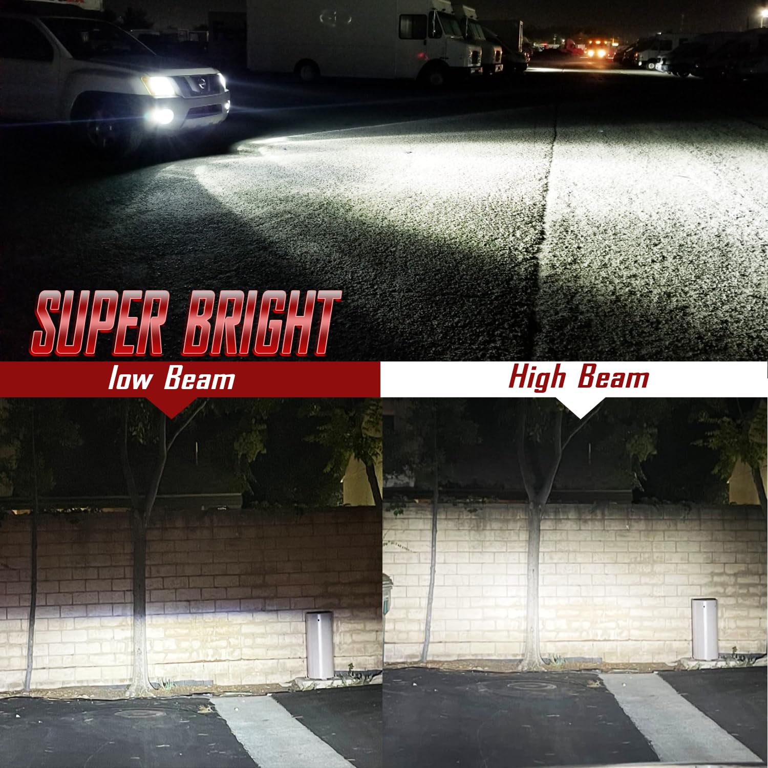MNWHUC High Low Beam Fog Lights Combo, 6000K White Light, Pack of 4, Model 9007/HB5+9005/9006 for Dodge Ram 1500