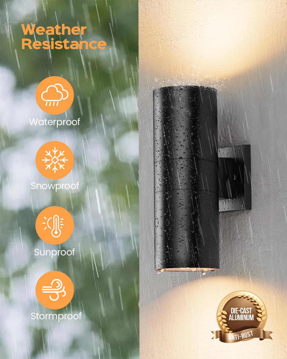 Shimr Dusk To Dawn Outdoor Lighting 2 Pack  Modern Exterior Light Fixture Wall Mount Etl Listed  Aluminum Waterproof Black Up And Down Outside Lights For House Porch Garage  Led Bulbs Include