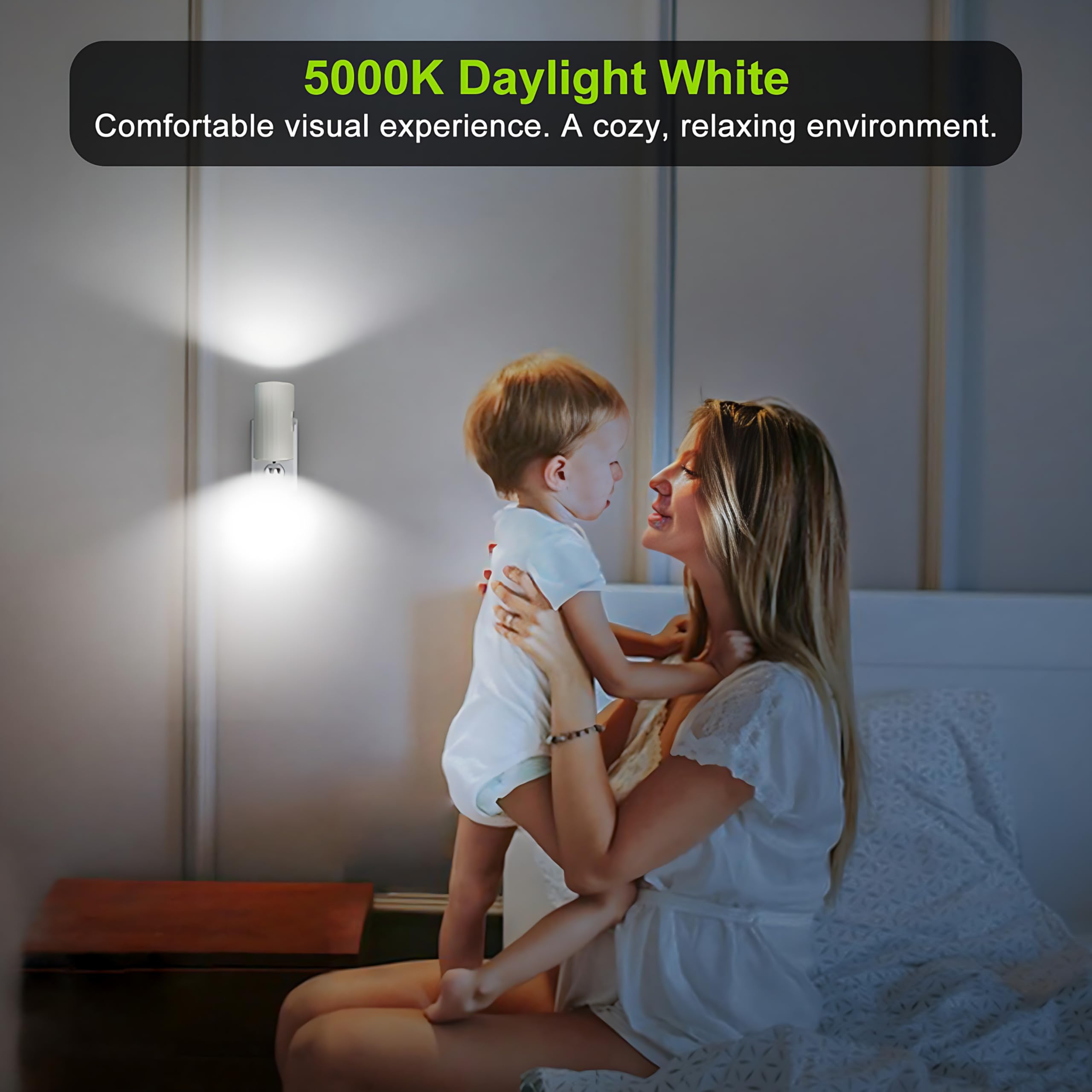 Night Light, Led Night Lights Plug Into Wall, Sensor Dusk To Dawn, 0-100 Lm Dimmable Night Lights, 5000K Daylight White, Modern Night Lights For Bathroom Bedroom Kitchen Toilet Hallway, 2 Pack