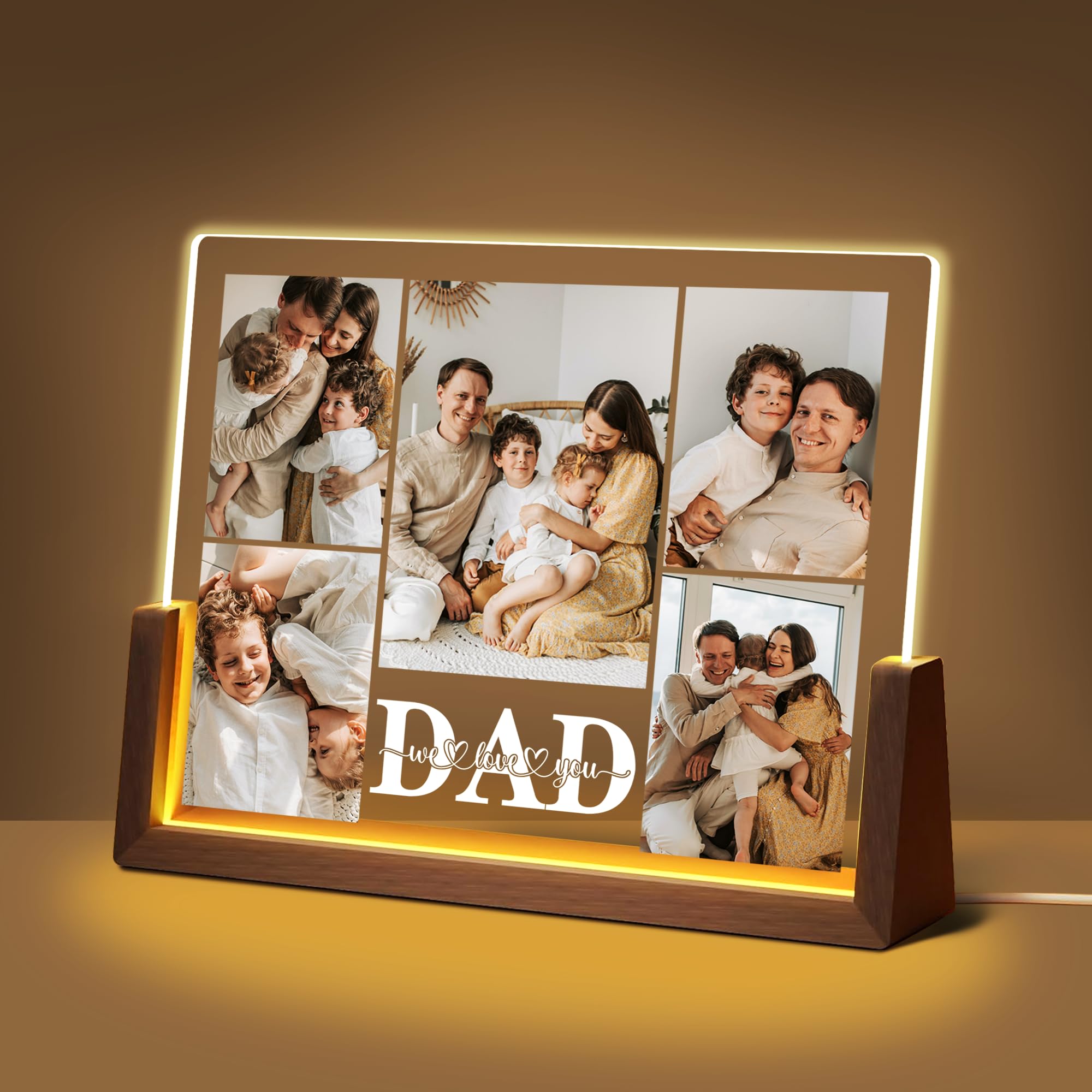 Maiwell Personalized Fathers Day Birthday Gifts From Daughter Son Kids Wife  Custom Light Up Picture Frame With Photo  Customized Best Dad Ever Gifts For Dad Husband Men Christmas Anniversary