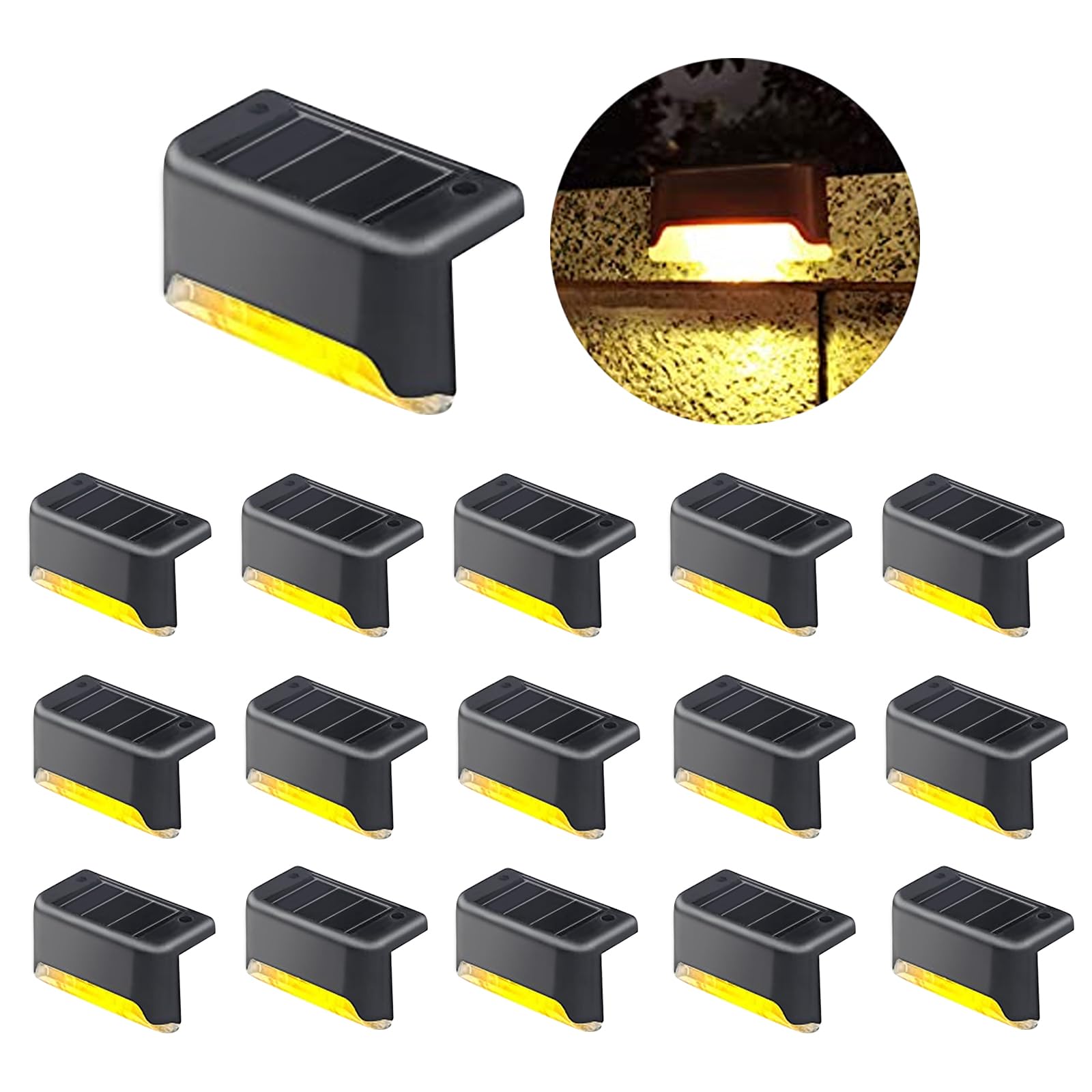 jindaaudio Solar Pool Light Warm White(16 Pack), Solar Deck Lights Outdoor Waterproof Led, Solar Step Lights Stairs Lights Fence