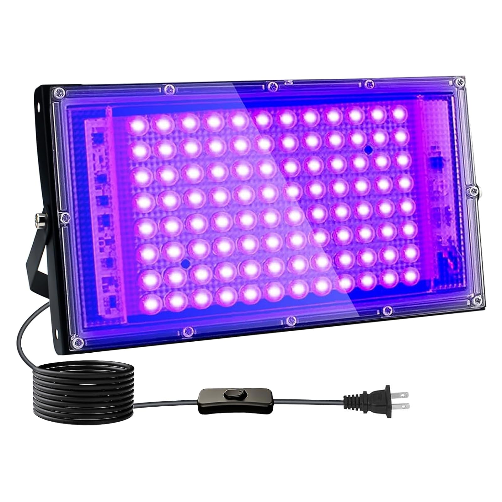 Indmird 100W Black Flood Light - Blacklight For Glow Parties, Halloween, Stage Lighting, Aluminum, Model Chx009