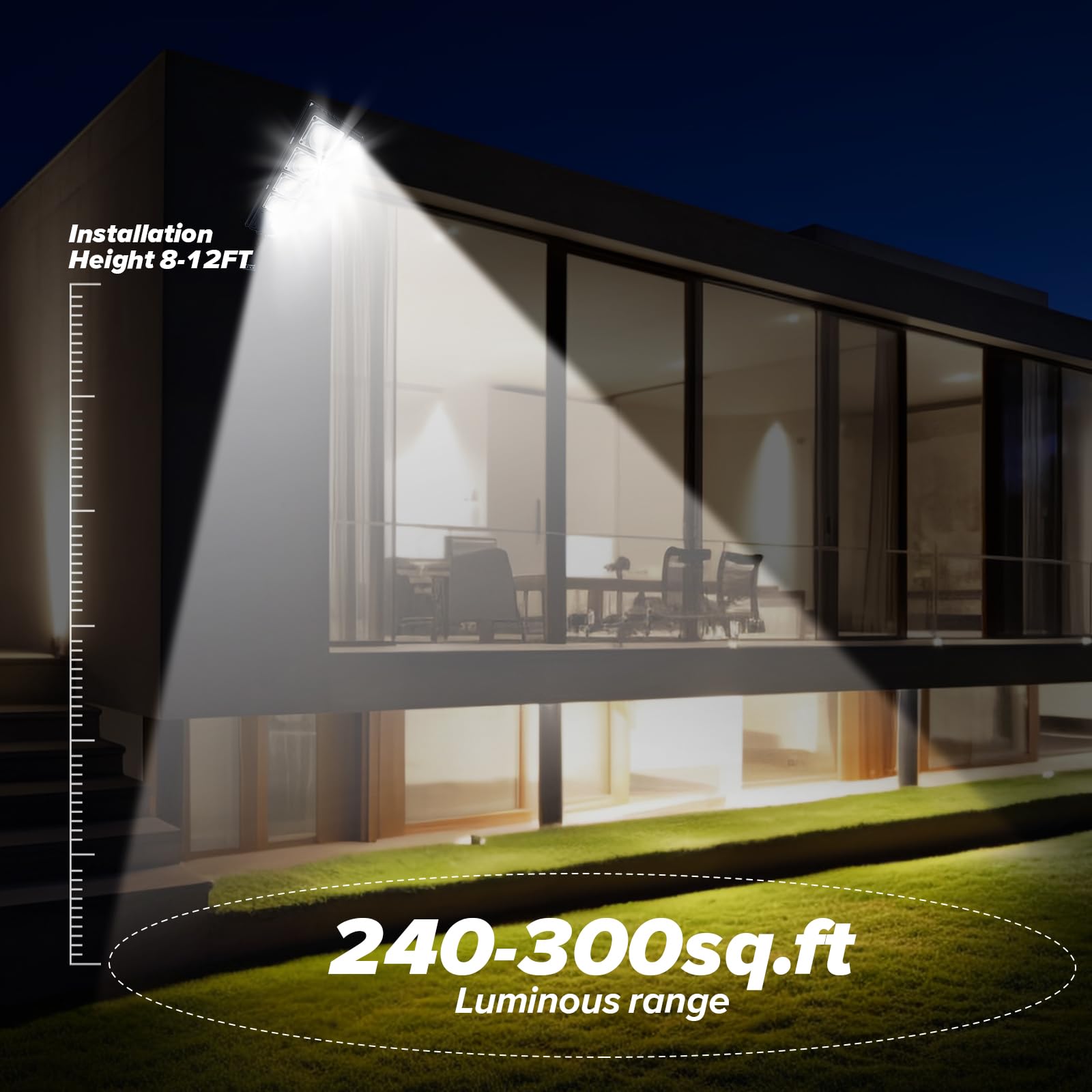 Jercoda 800W Solar Street Light - 80000LM, IP65 Waterproof, Remote Control, Motion Sensor, 2Pack, Black, Model 17847M3