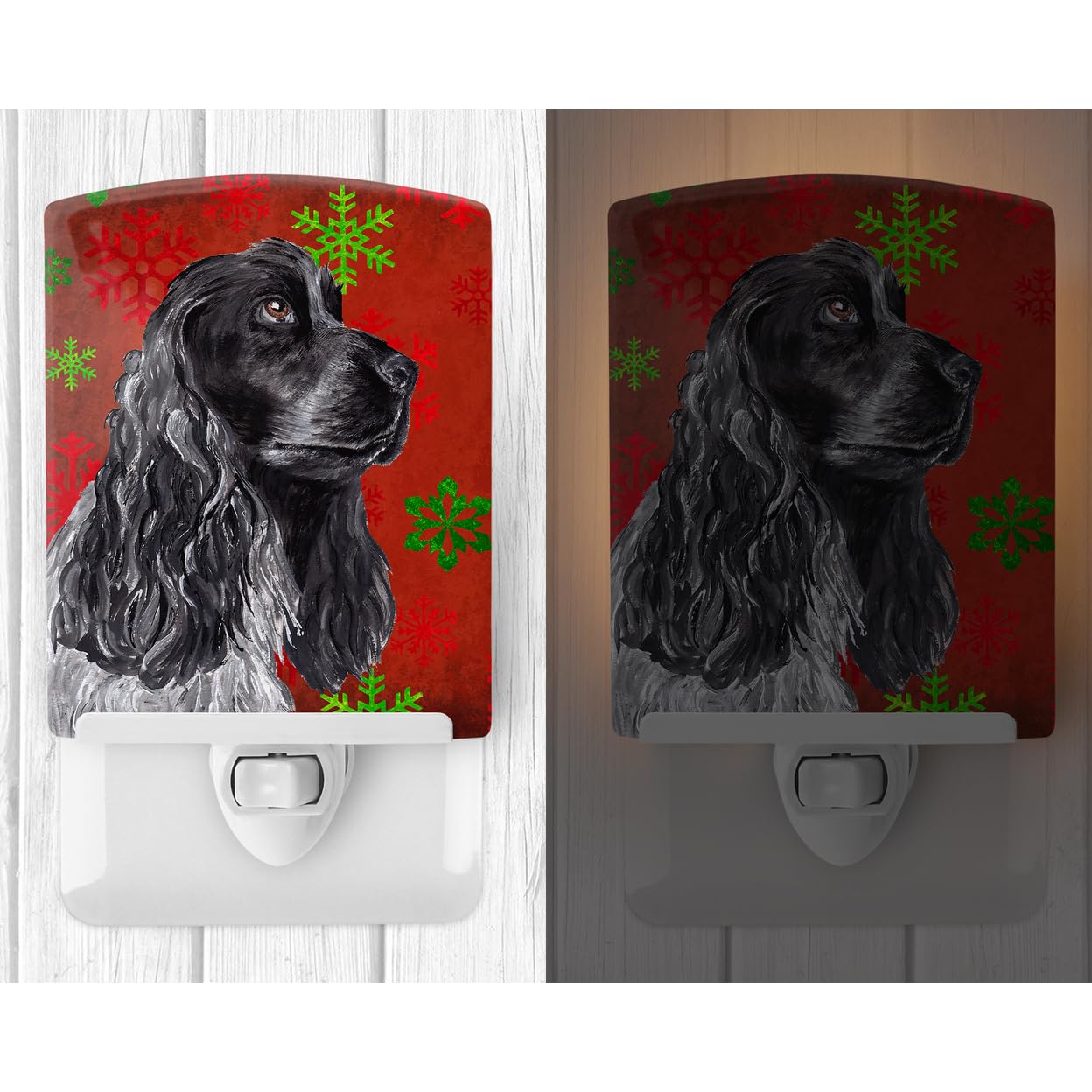Carolines Treasures Ceramic Night Light, Black Cocker Spaniel, 6x4x3in, UL-Certified, Multicolor