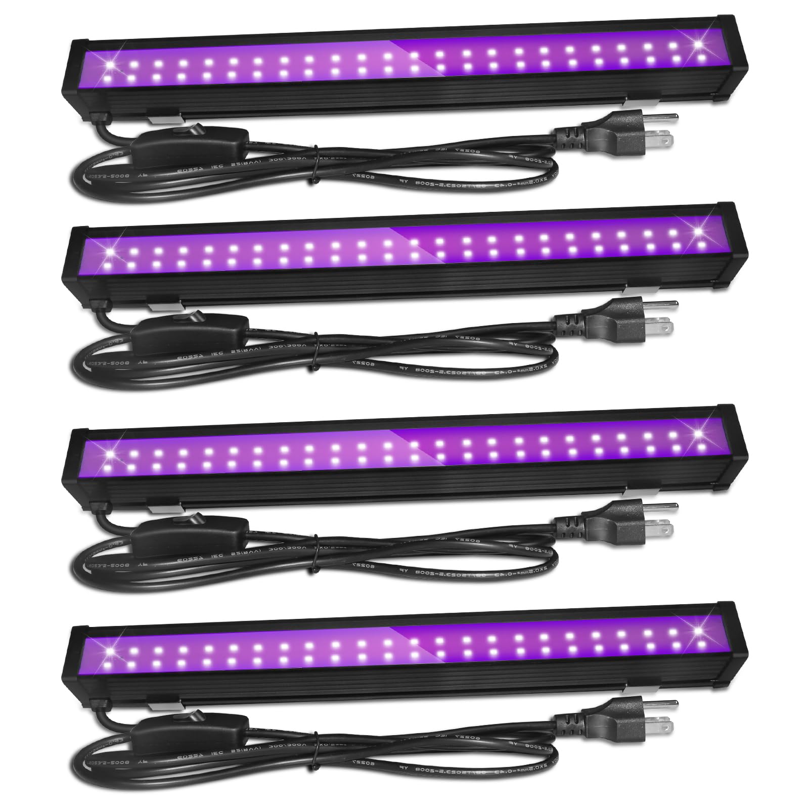 Ycponggon Upgraded 4 Pack 24W Led Black Light Bar  Black Lights Party Supplies For Halloween Glow Fluorescent Party Bedroom Game Room Body discomfort-reducingt Stage Lighting