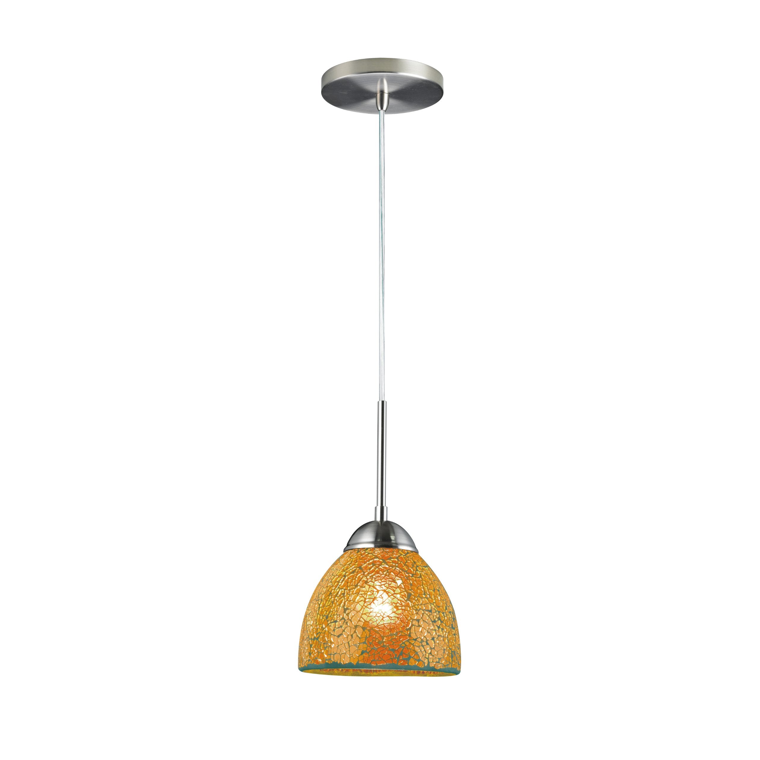 Woodbridge Lighting 1-Light Mini Pendant Alloy Steel Satin Nickel Model 13623STN-M21AMB