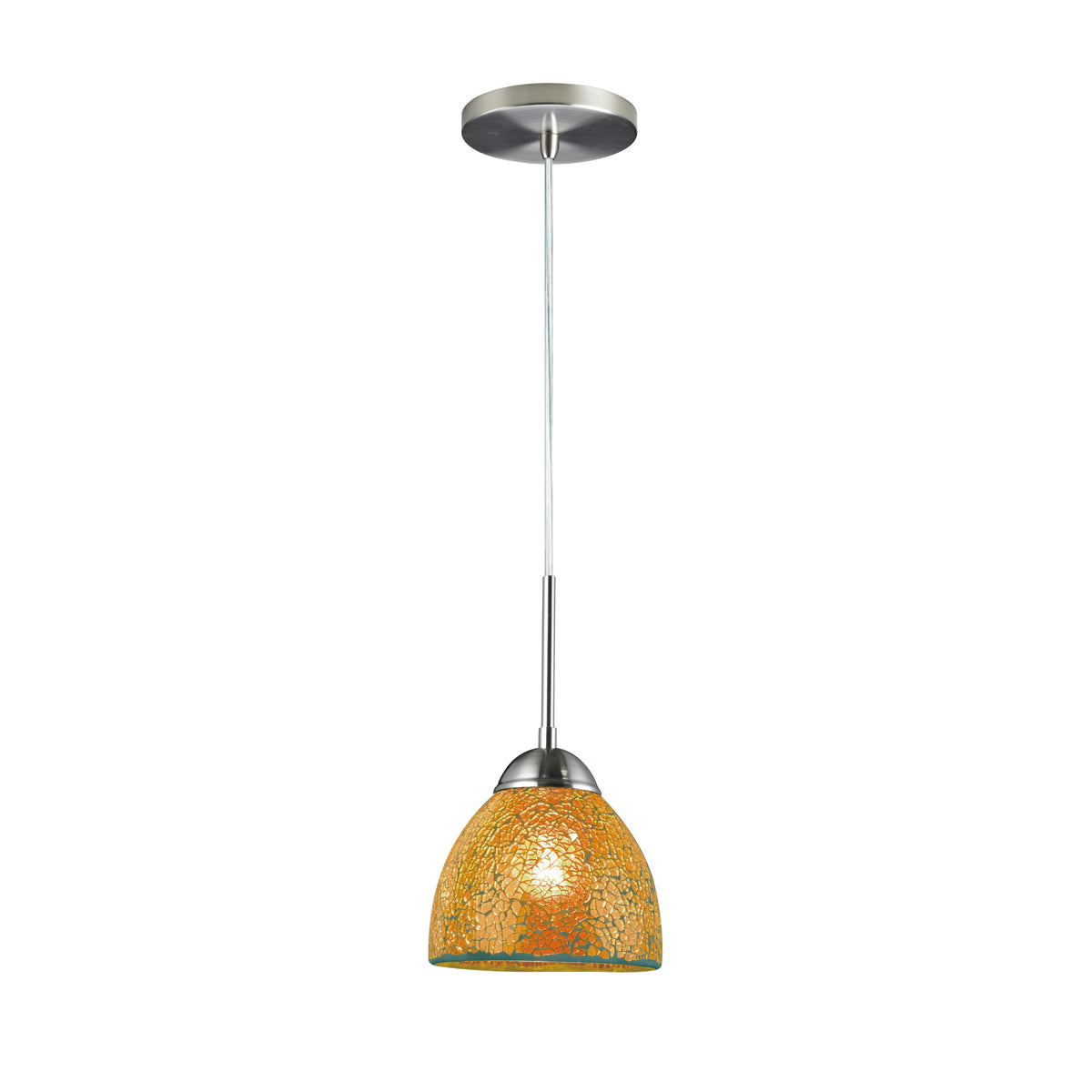 Woodbridge Lighting Satin Nickel 1-Light Mini Pendant, Alloy Steel, Modern Fixture